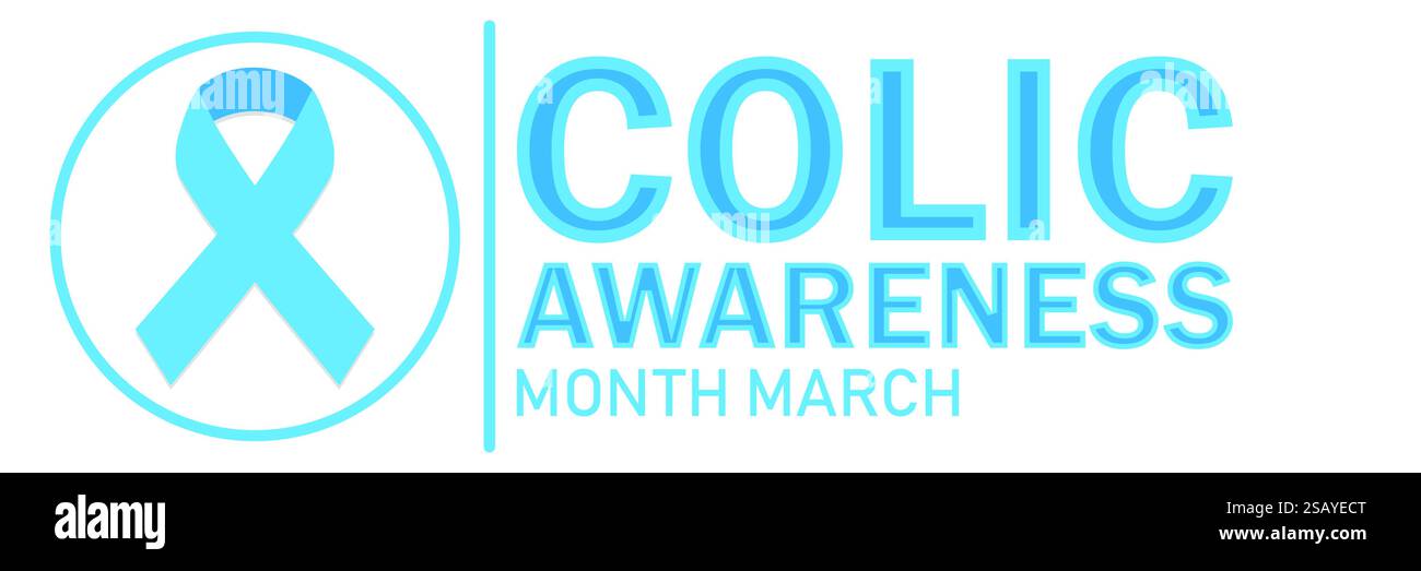 Colic Awareness Month. März. Vektorabbildung. Designelement für Banner, Poster oder Karte. Stock Vektor