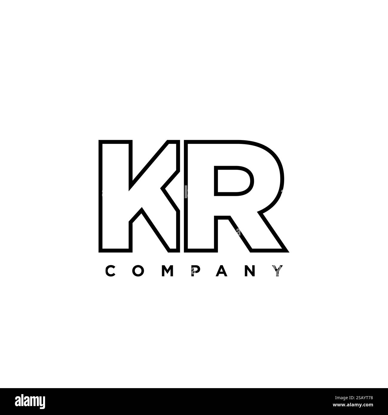 Trendige Vorlage für Buchstaben K und R, KR-Logo. Minimaler Monogramm-Initiallogotyp für die Unternehmensidentität. Stock Vektor