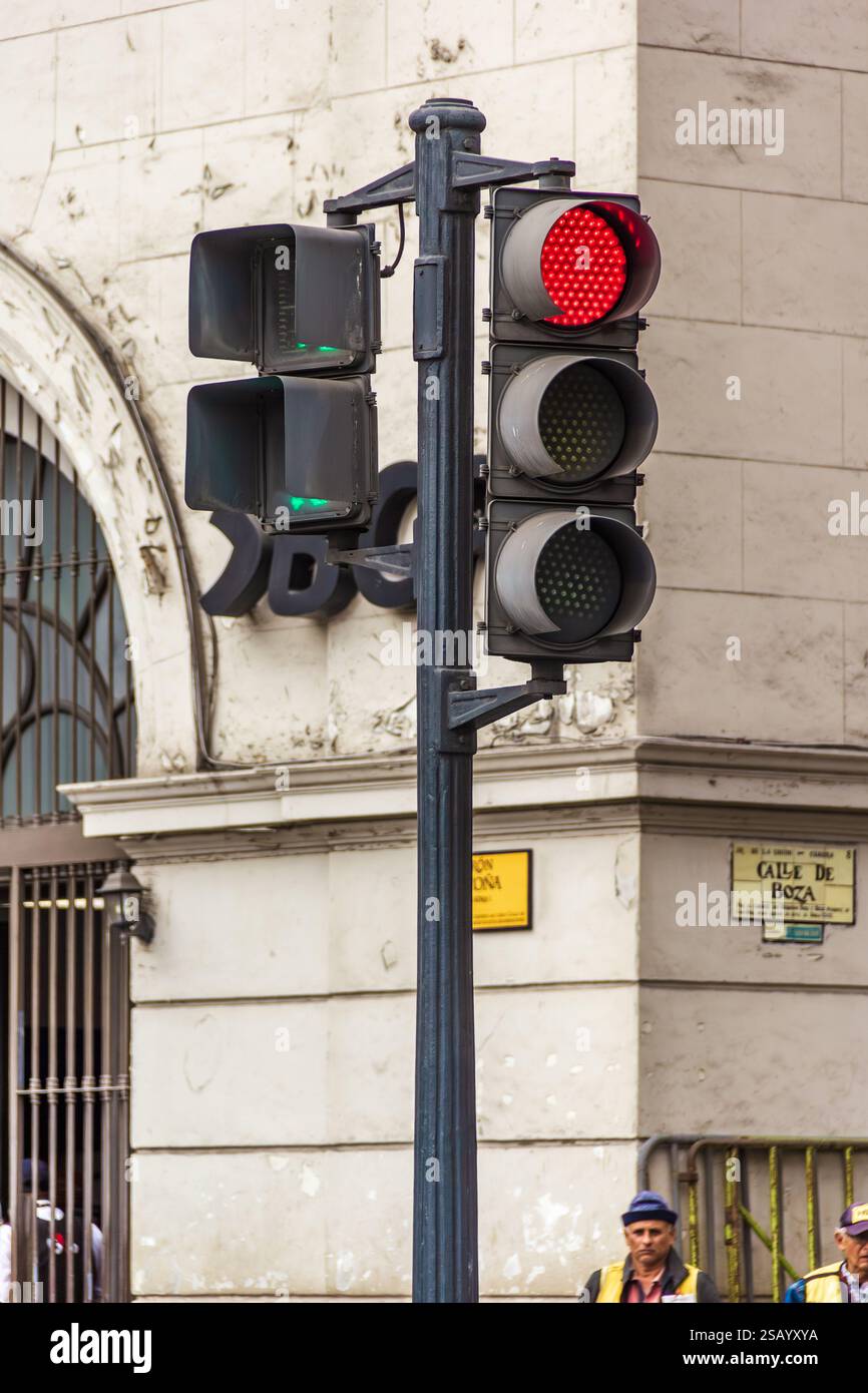 Ampel am San Martin Square - Lima, Peru Stockfoto