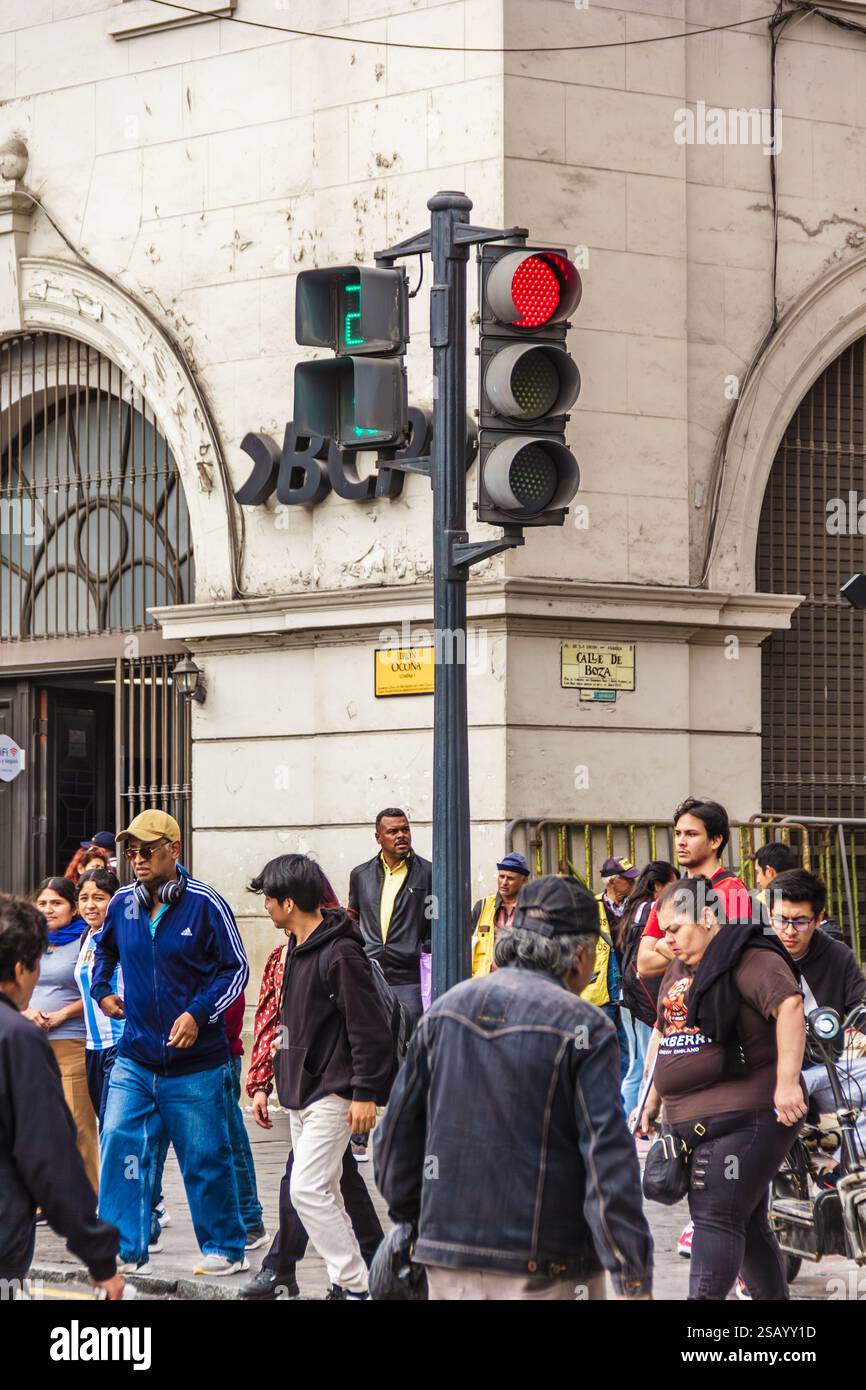 Ampel am San Martin Square - Lima, Peru Stockfoto
