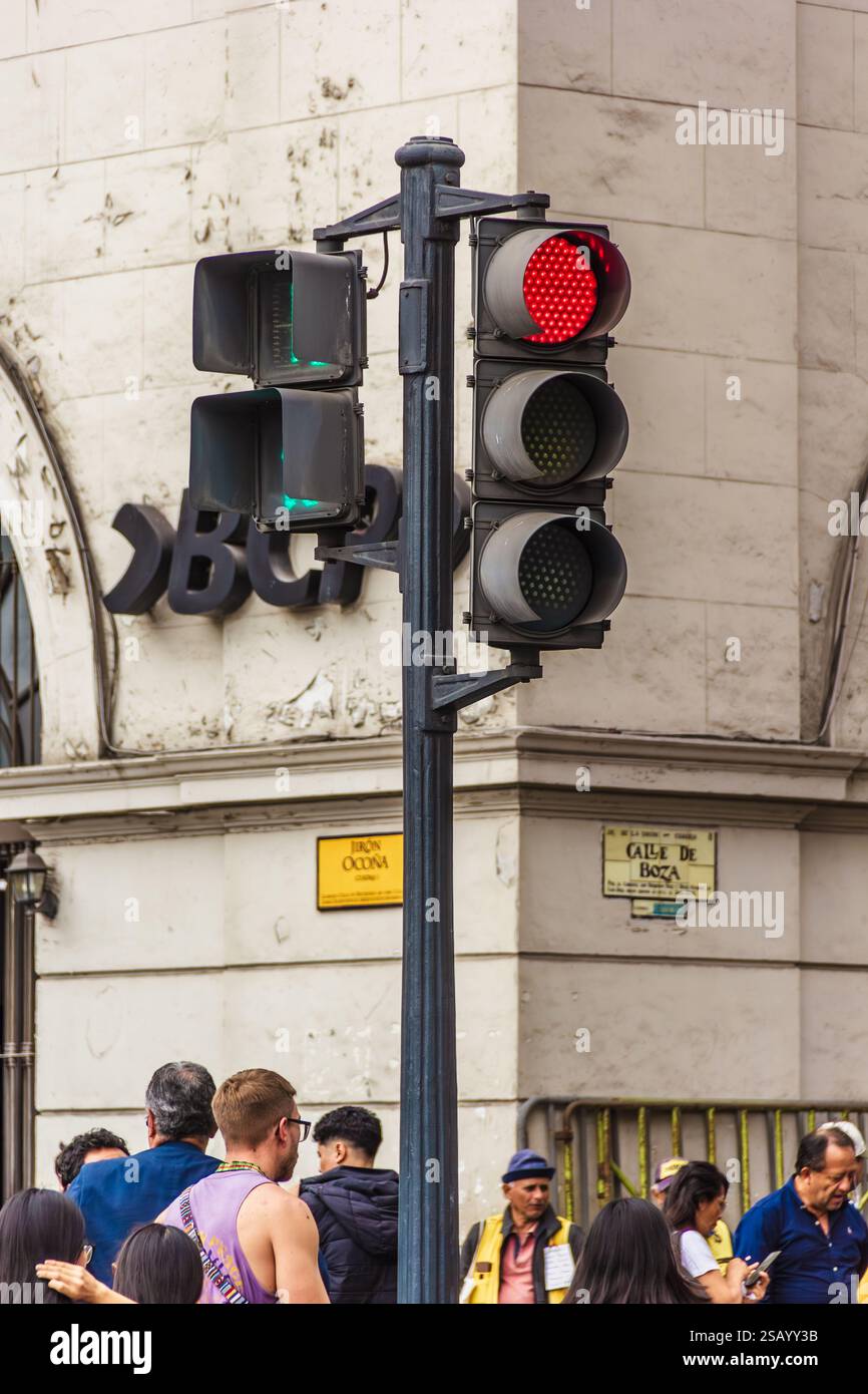 Ampel am San Martin Square - Lima, Peru Stockfoto