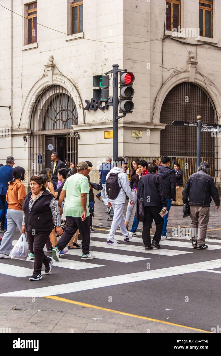 Ampel am San Martin Square - Lima, Peru Stockfoto