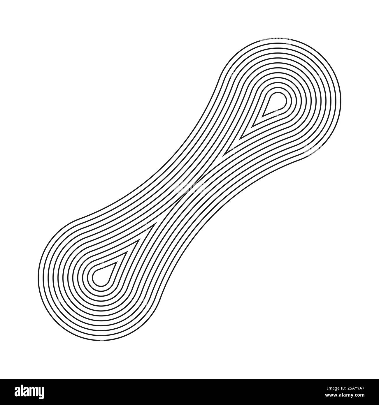 Abstrakte lineare Form. Dynamische geometrische Form. Künstlerisches Streifenmuster. Vektorgrafik. Stock Vektor