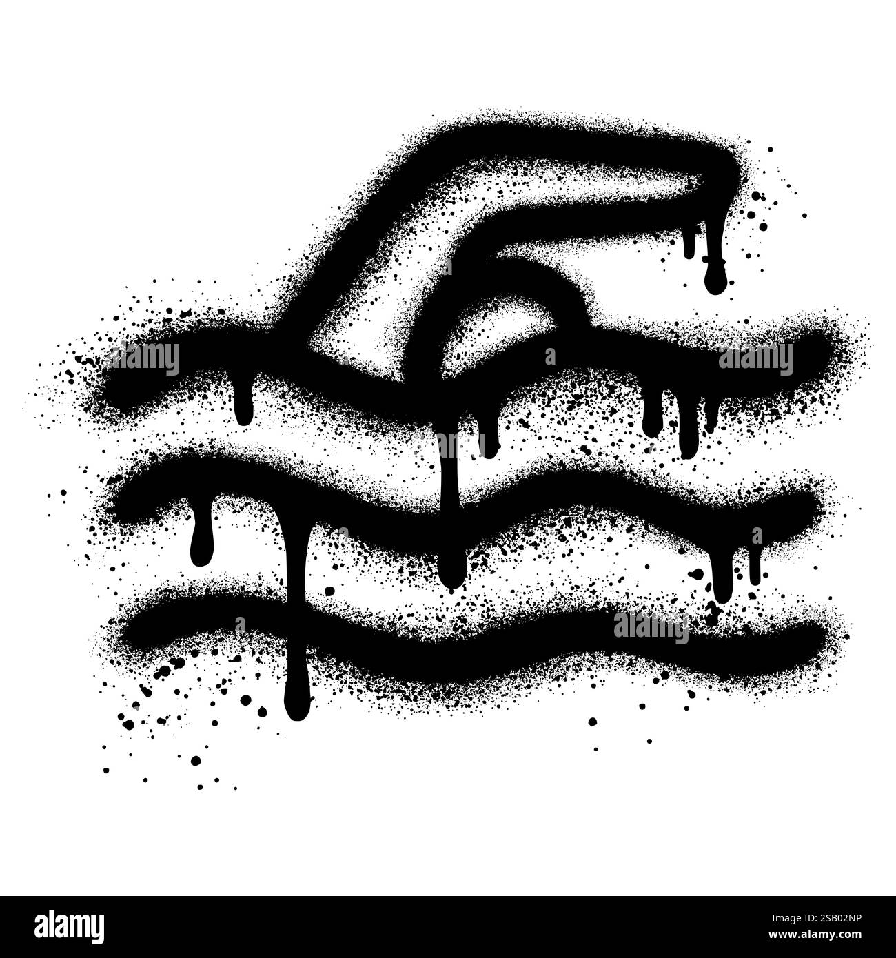 Logo im urbanen Graffiti-Stil mit schwarzer Sprühfarbe. Vektorabbildung. Stock Vektor