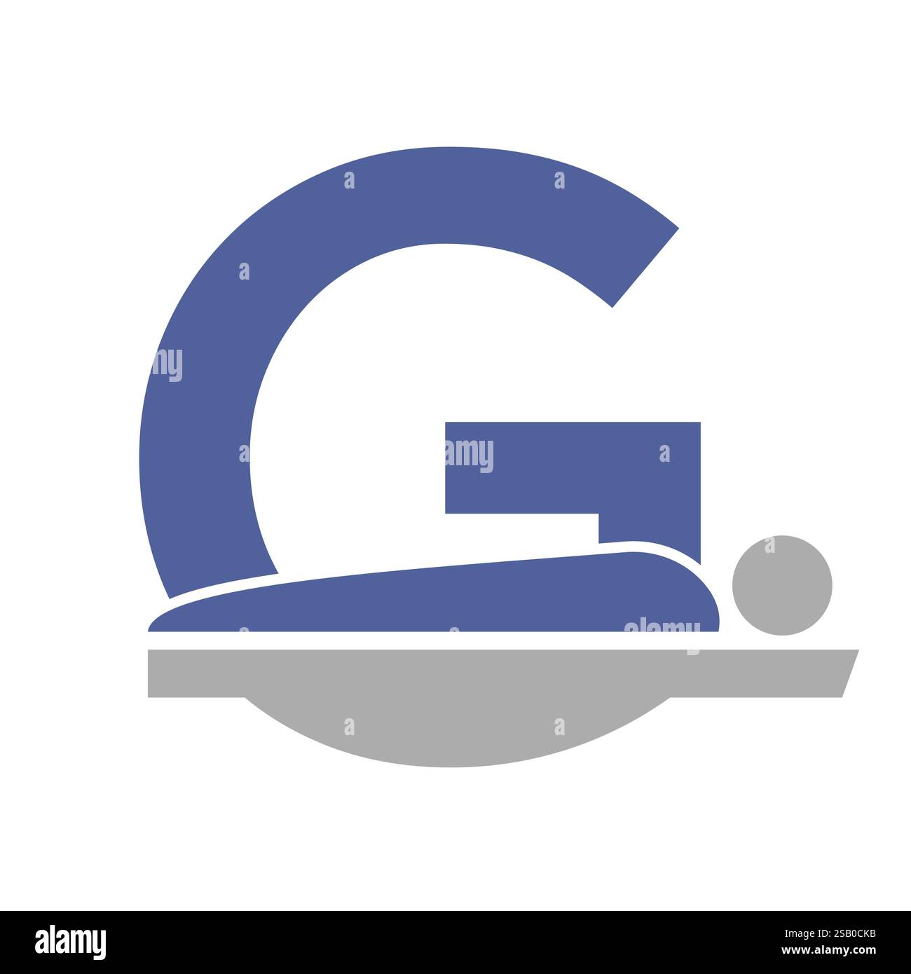 Anfangsbuchstabe G MRT-Symbol der Vektorvorlage für medizinische MRT-Verfahren. Tomographie-Schild Stock Vektor