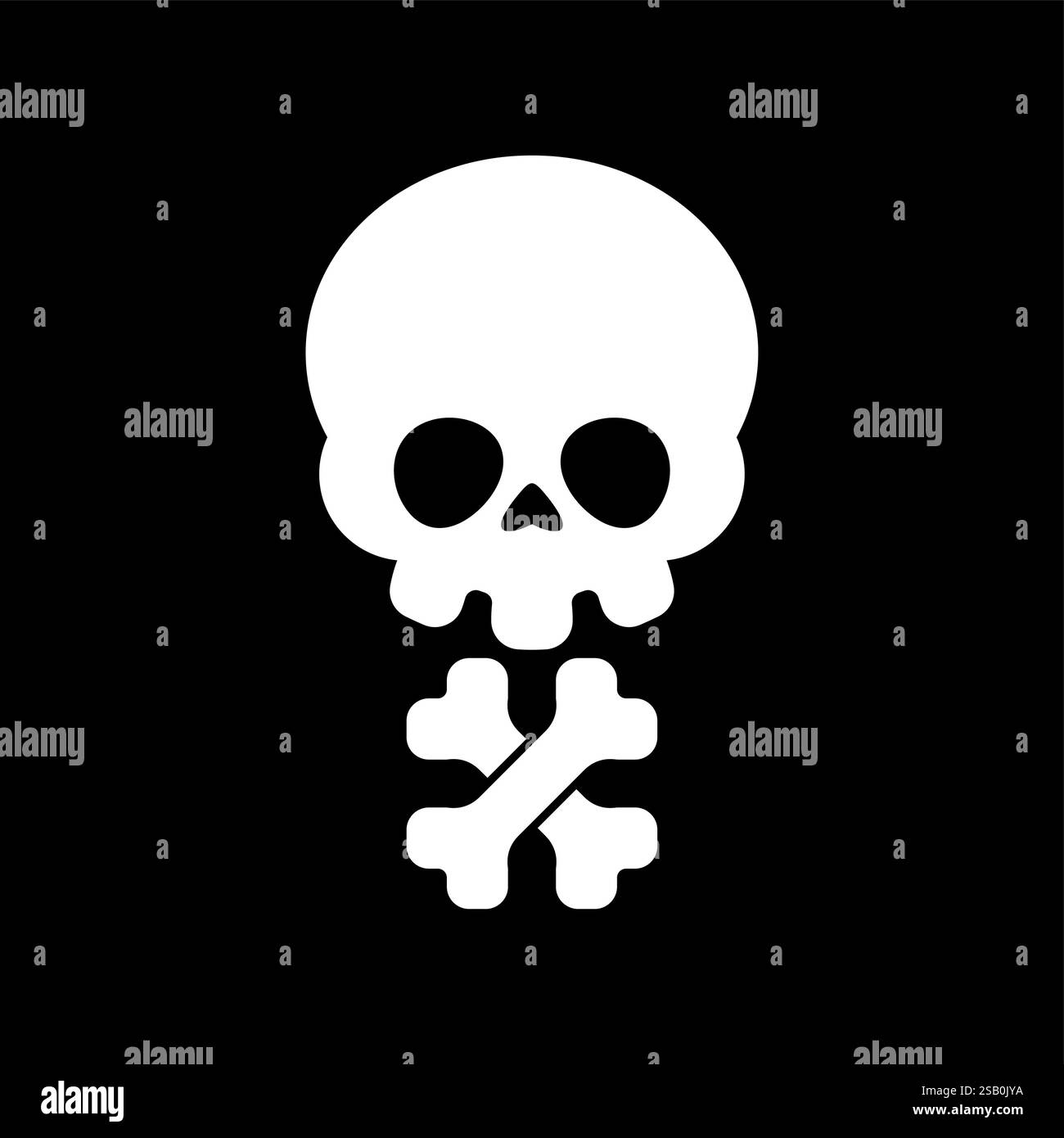 Niedlicher Skull-Cartoon. Kawaii Skeleton Head Stock Vektor