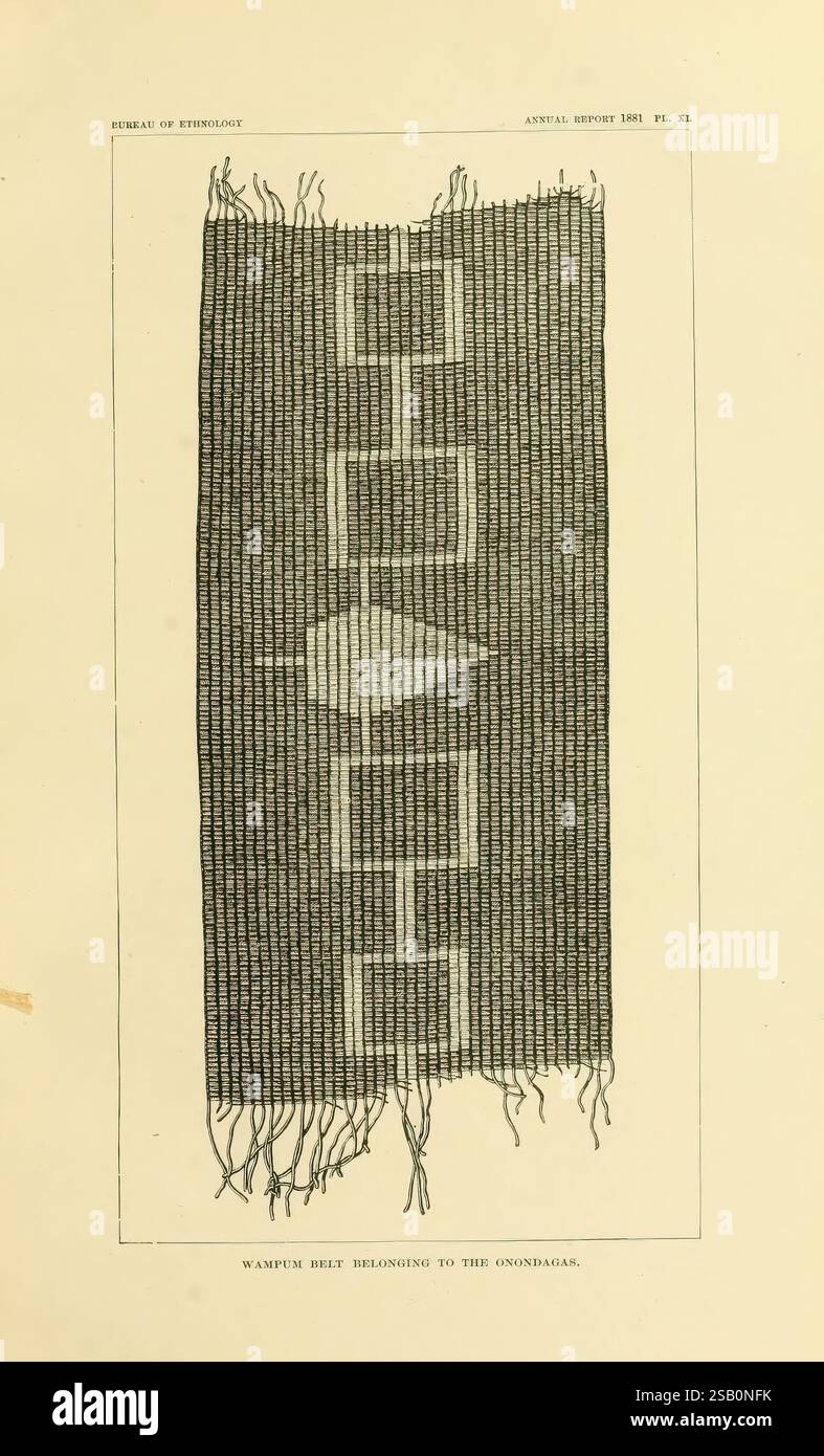 Kunst in Hülle der alten Amerikaner, Washington, Govt. Print, 1883, Antiquitäten, indische Kunst, Indianer, Muscheln in der Kunst, viele Hüte von Holmes, Wampum, Trill, Taxonomie Stockfoto