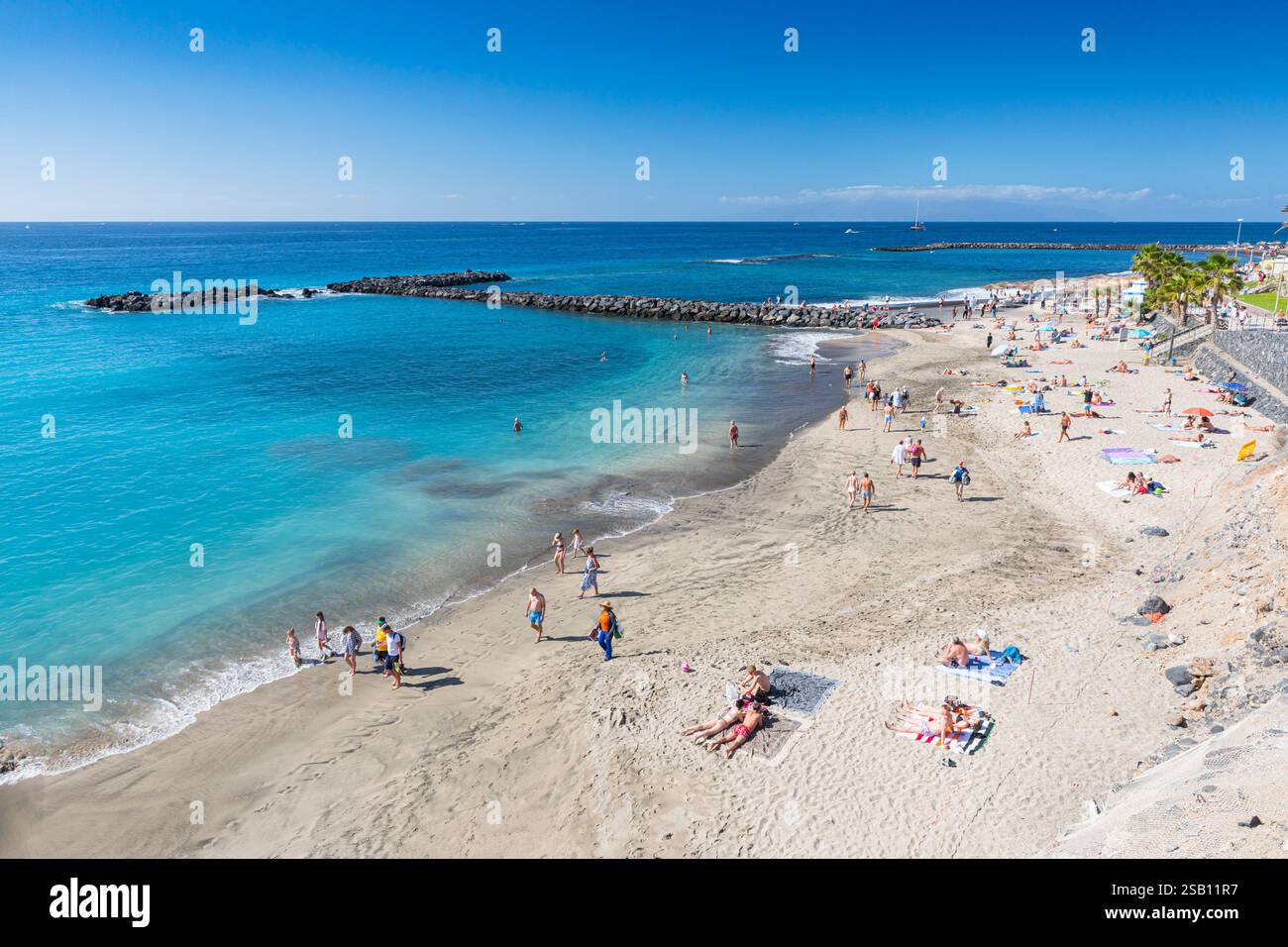 Teneriffa, Costa Adeje Sandstrand Stockfoto