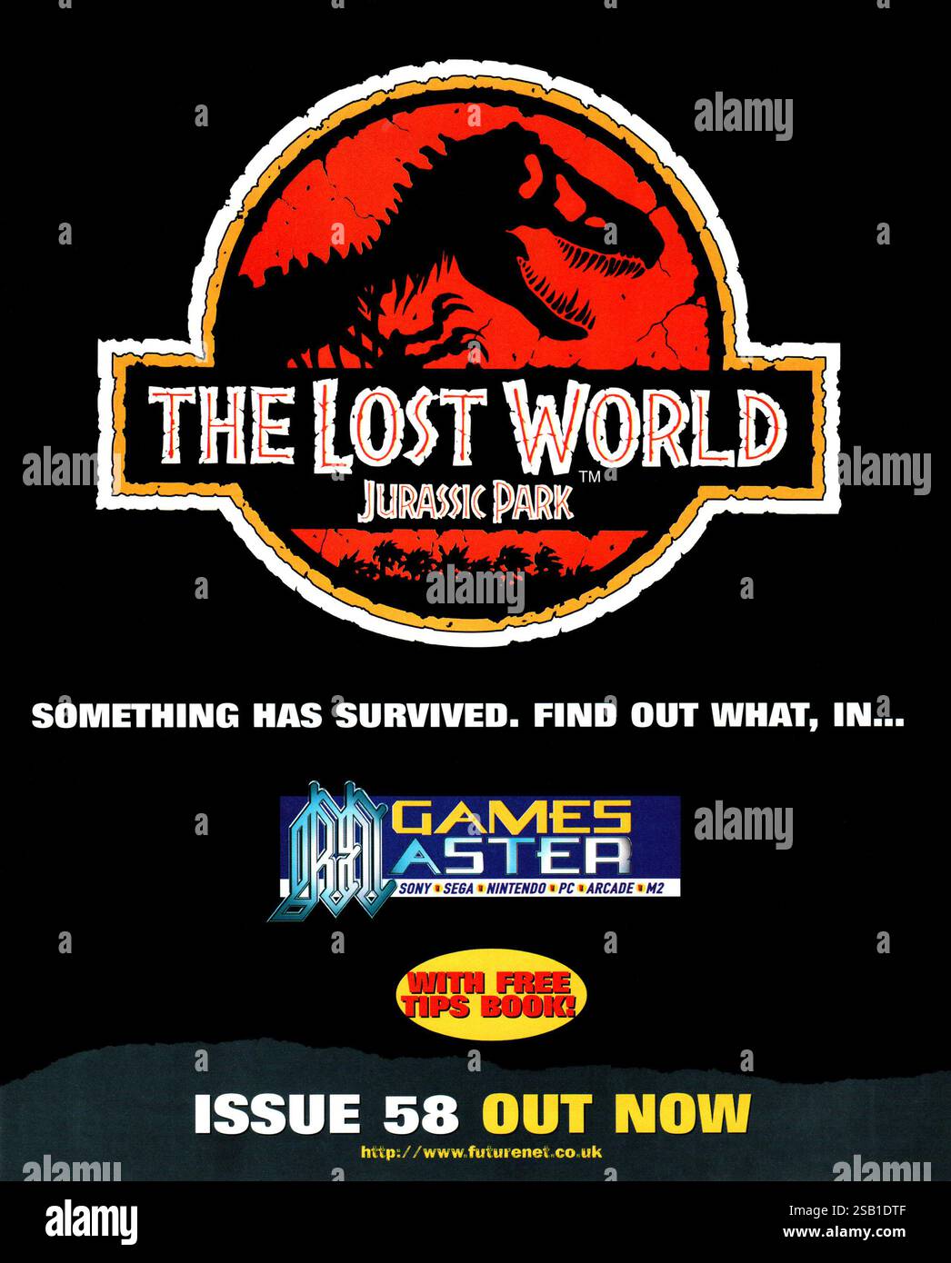 1997 UK Gamesmaster Magazin Promo feat. Die Verlorene Welt: Jurassic Park Stockfoto