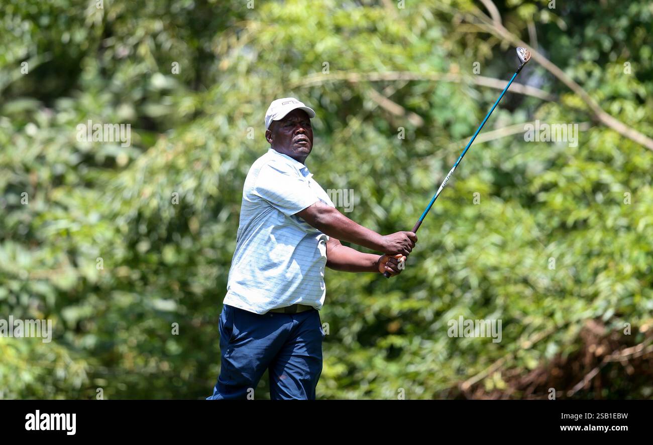NAIROBI, KENIA, Chip, 18. Loch Bunker, Loch, Bunker, 9uBet Magical Kenya Open, kenya Open, Qualifikation, Sigona Golf Club, Chris Omollo, Shengolpixs Stockfoto
