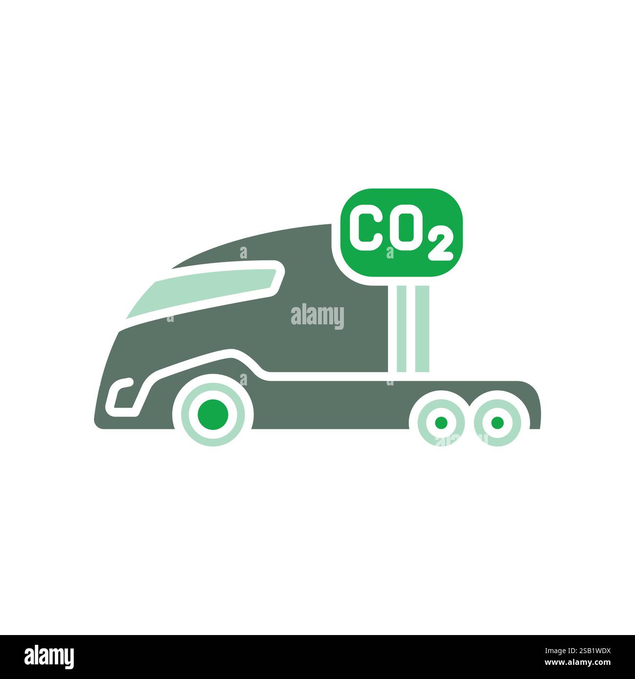 Flaches Symbol für kohlenstofffreien Transport. Vektorisoliertes Element. Bearbeitbare Kontur. Stock Vektor