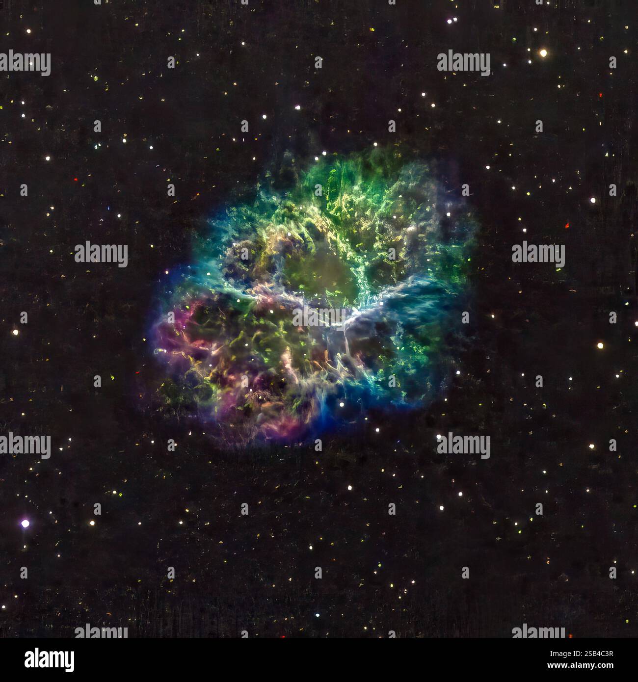 Krabbennebel aktuelle Astrofotografie-Daten mit Teleskop Live Stockfoto