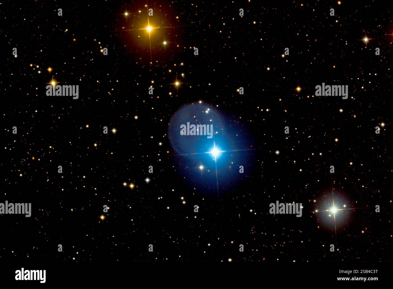 Diamantringnebel aktuelle Astrofotografie-Daten mit Telescope Live Stockfoto