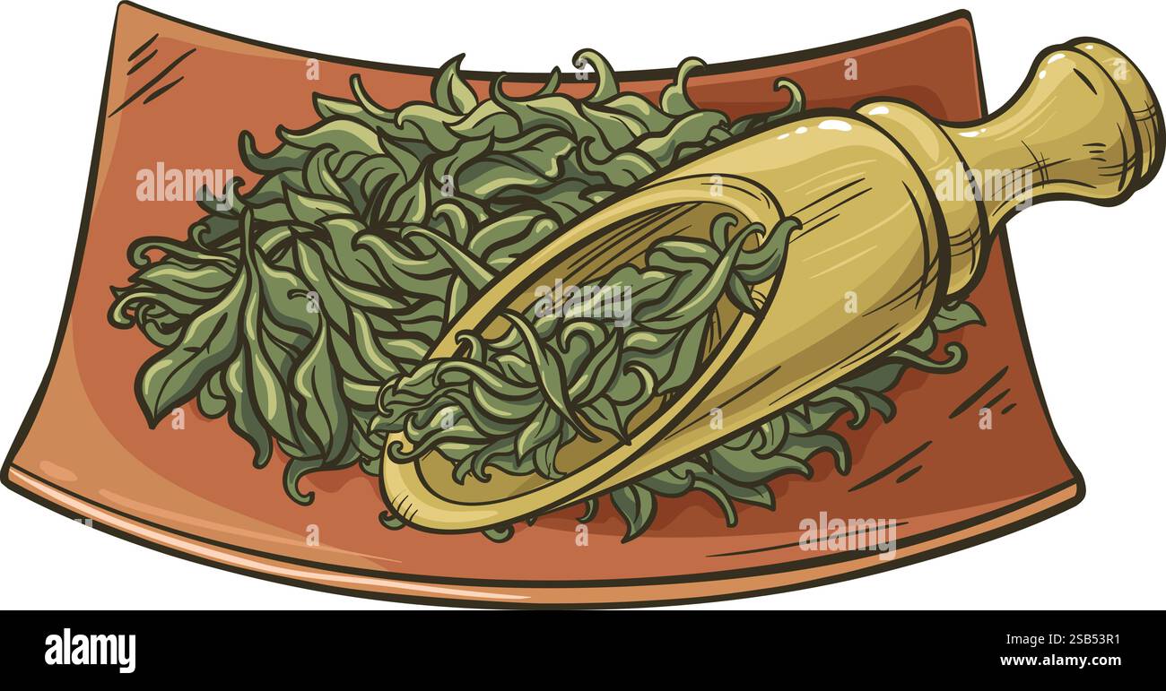 Trockener Tee Vektor Isolierte Farbige Illustration Stock Vektor