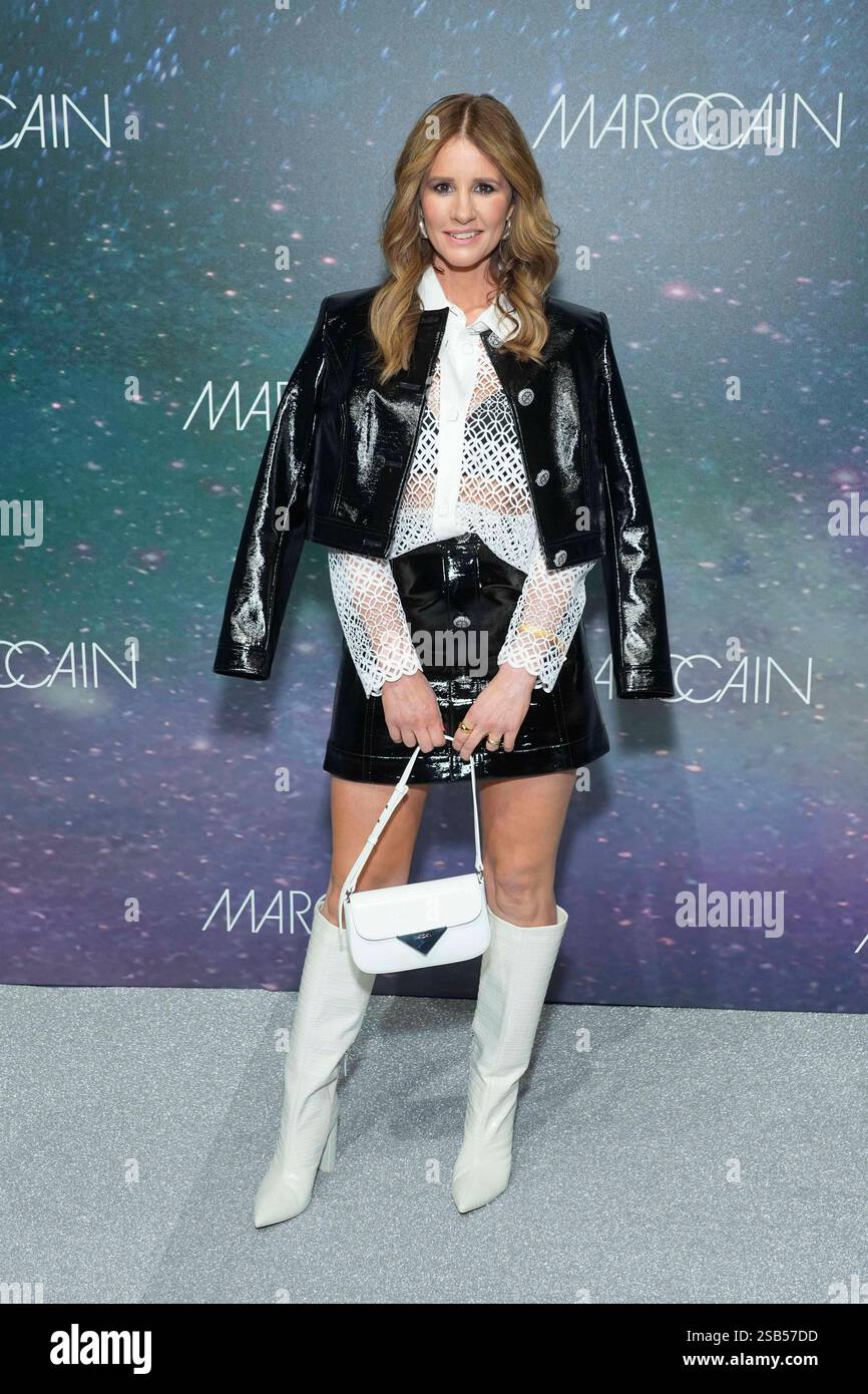 Mareile Hoeppner bei der Fashion Show von Marc Cain am 31. Januar 2024 im Kraftwerk Berlin in Berlin. Berlin Deutschland *** Mareile Hoeppner auf der Marc Cain Modenschau am 31. Januar 2024 im Kraftwerk Berlin Berlin Stockfoto