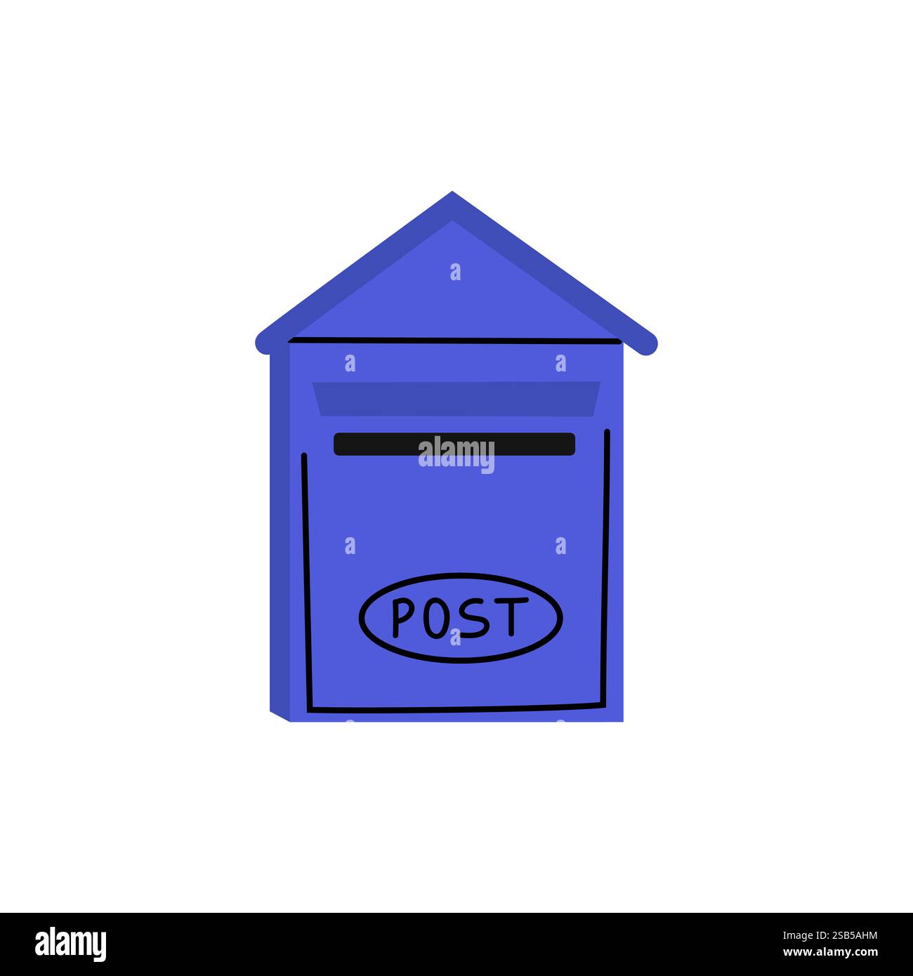 Ein hellblauer Briefkasten besticht durch sein schlichtes Design, das zum Sammeln von Postsendungen bestimmt ist. Das einladende Erscheinungsbild spiegelt das Wesen der Community-Kommunikation wider Stock Vektor