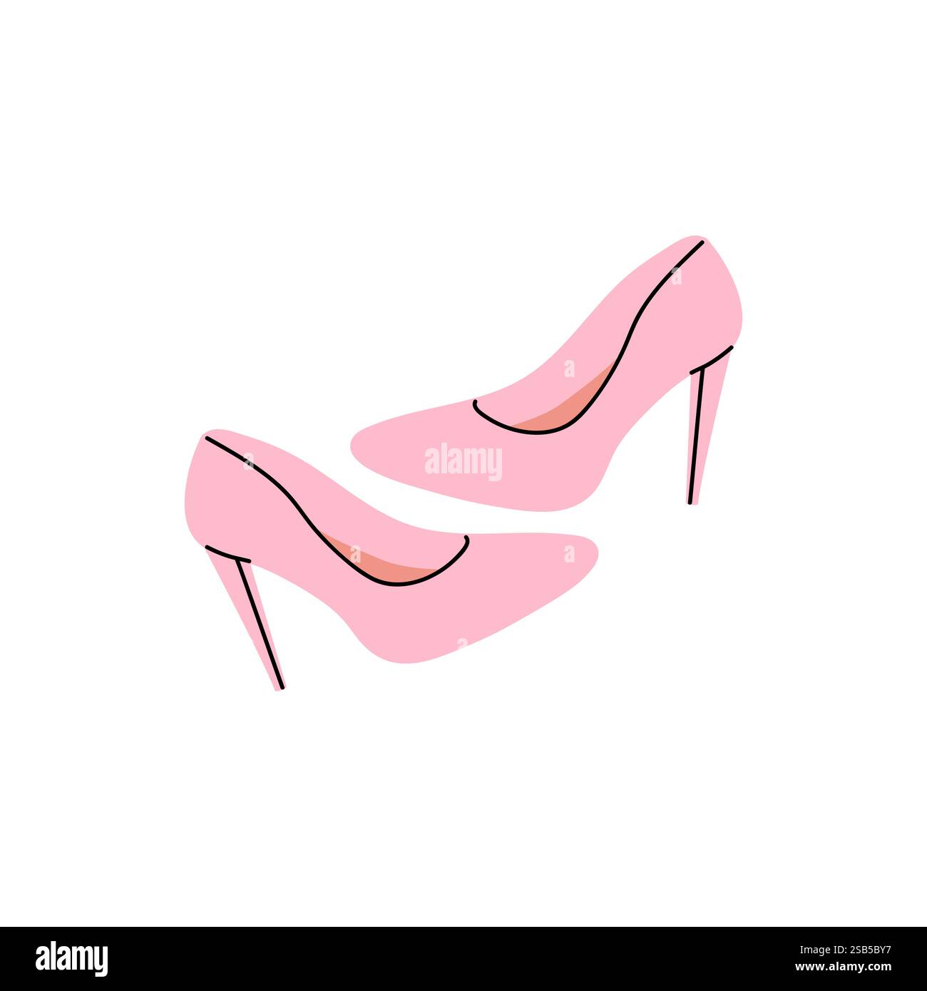 Pinkfarbene High Heels werden elegant nebeneinander präsentiert und bieten ein schlankes Design, das perfekt für formelle Anlässe ist. Stock Vektor