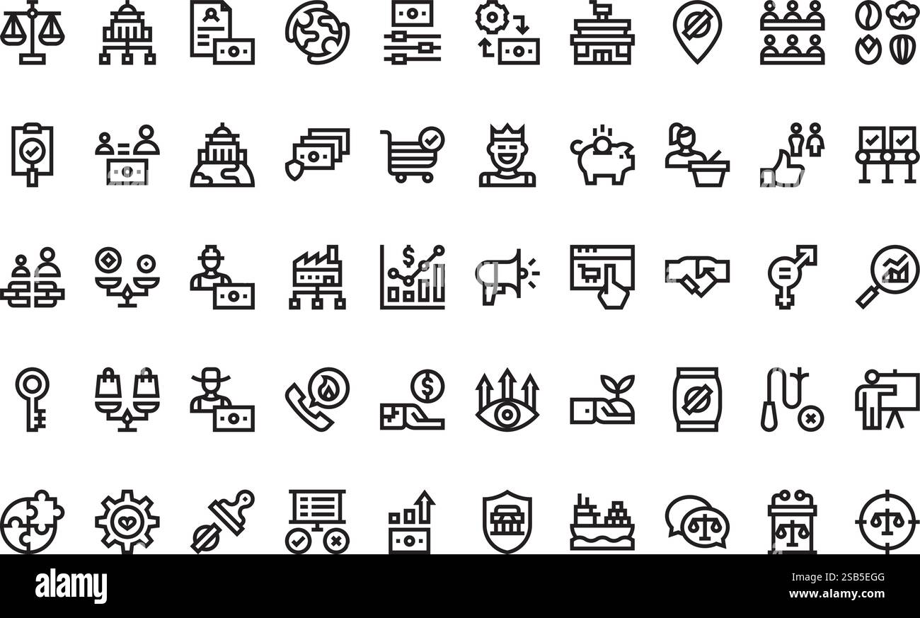 Hochwertige Sammlung von Vektorsymbolen mit editierbarer Kontur. Ideal für professionelle und kreative Projekte Stock Vektor