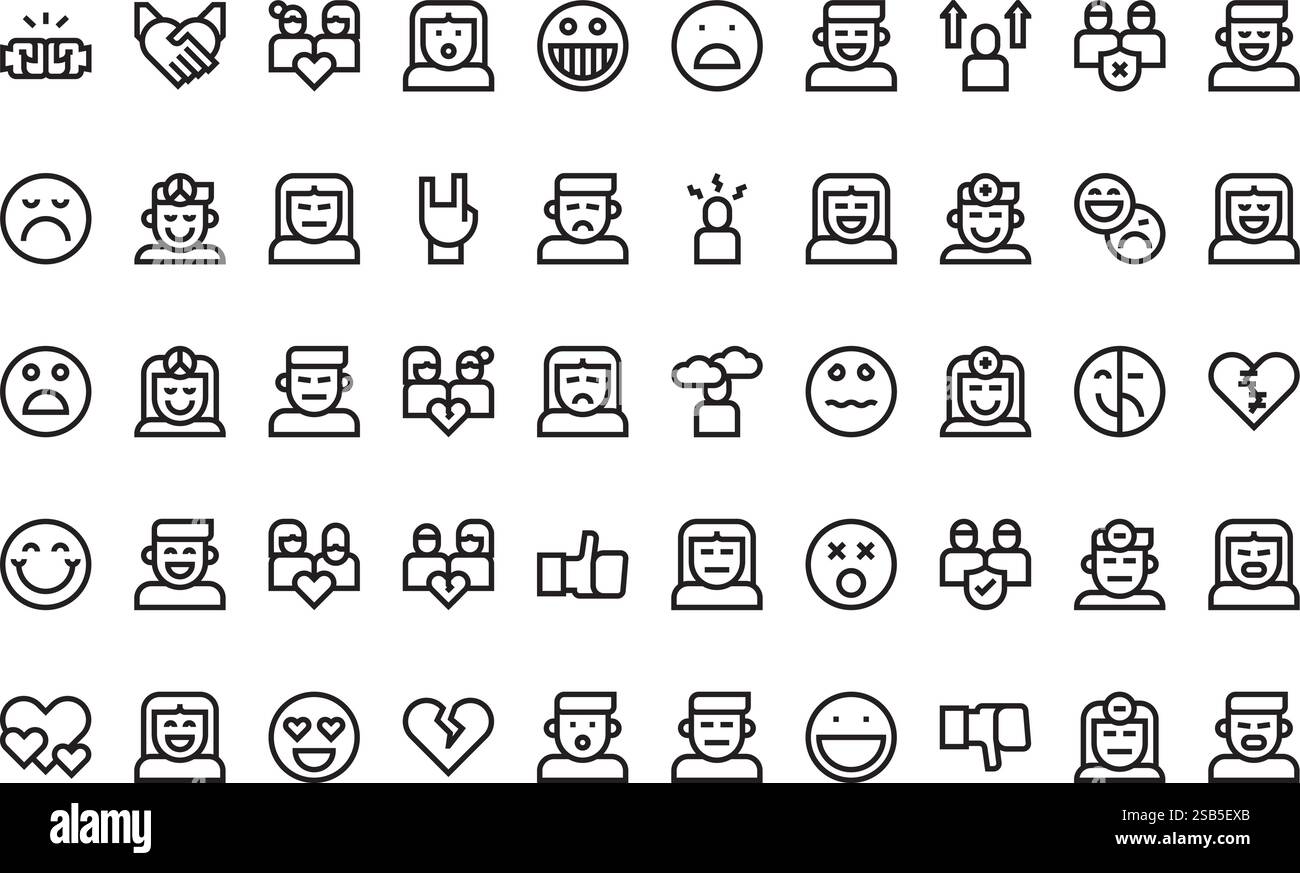 Hochwertige Sammlung von Vektorsymbolen mit editierbarer Kontur. Ideal für professionelle und kreative Projekte Stock Vektor