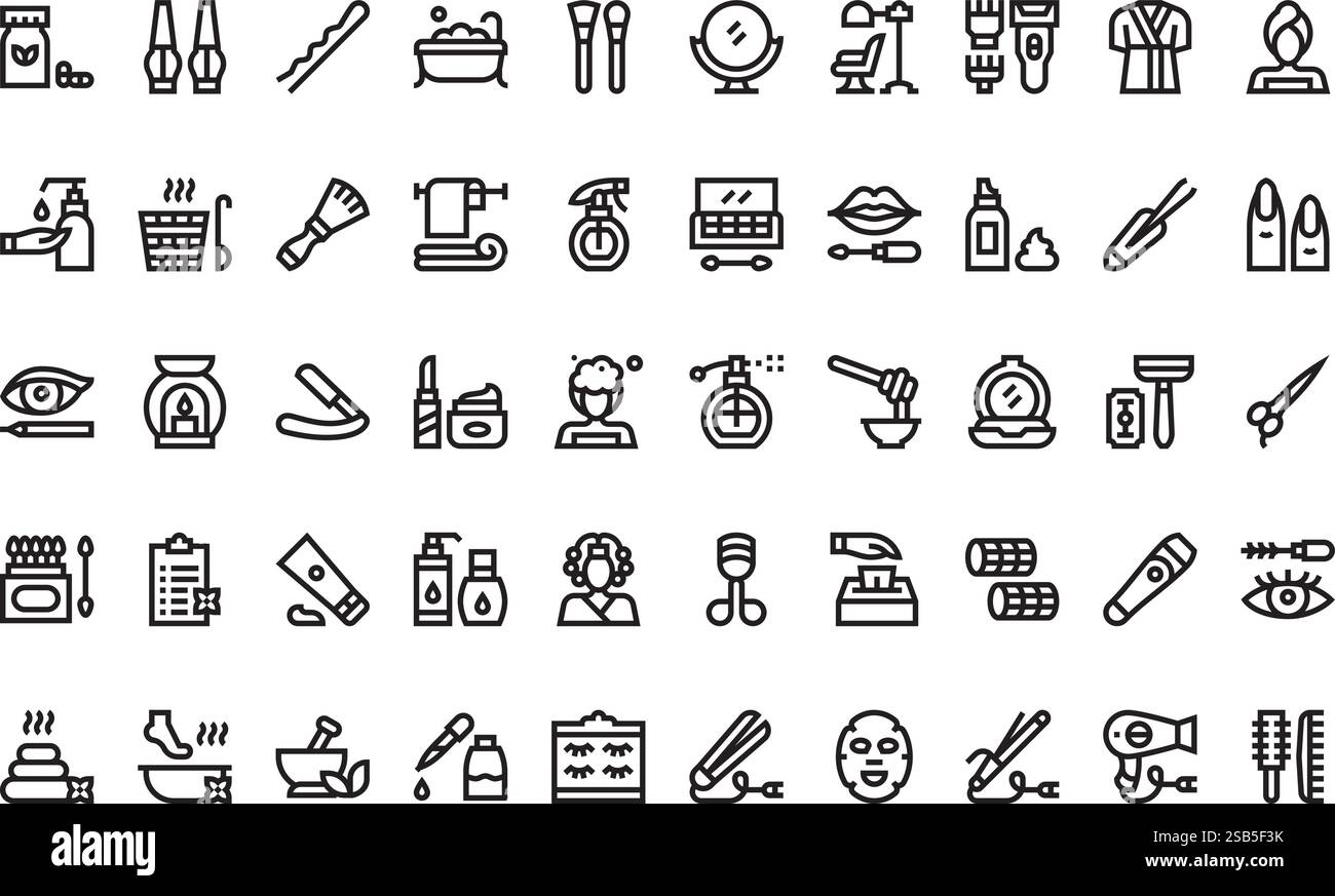 Hochwertige Sammlung von Vektorsymbolen mit editierbarer Kontur. Ideal für professionelle und kreative Projekte Stock Vektor