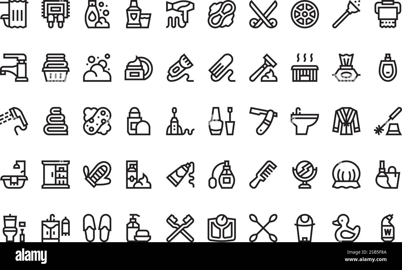 Hochwertige Sammlung von Vektorsymbolen mit editierbarer Kontur. Ideal für professionelle und kreative Projekte Stock Vektor