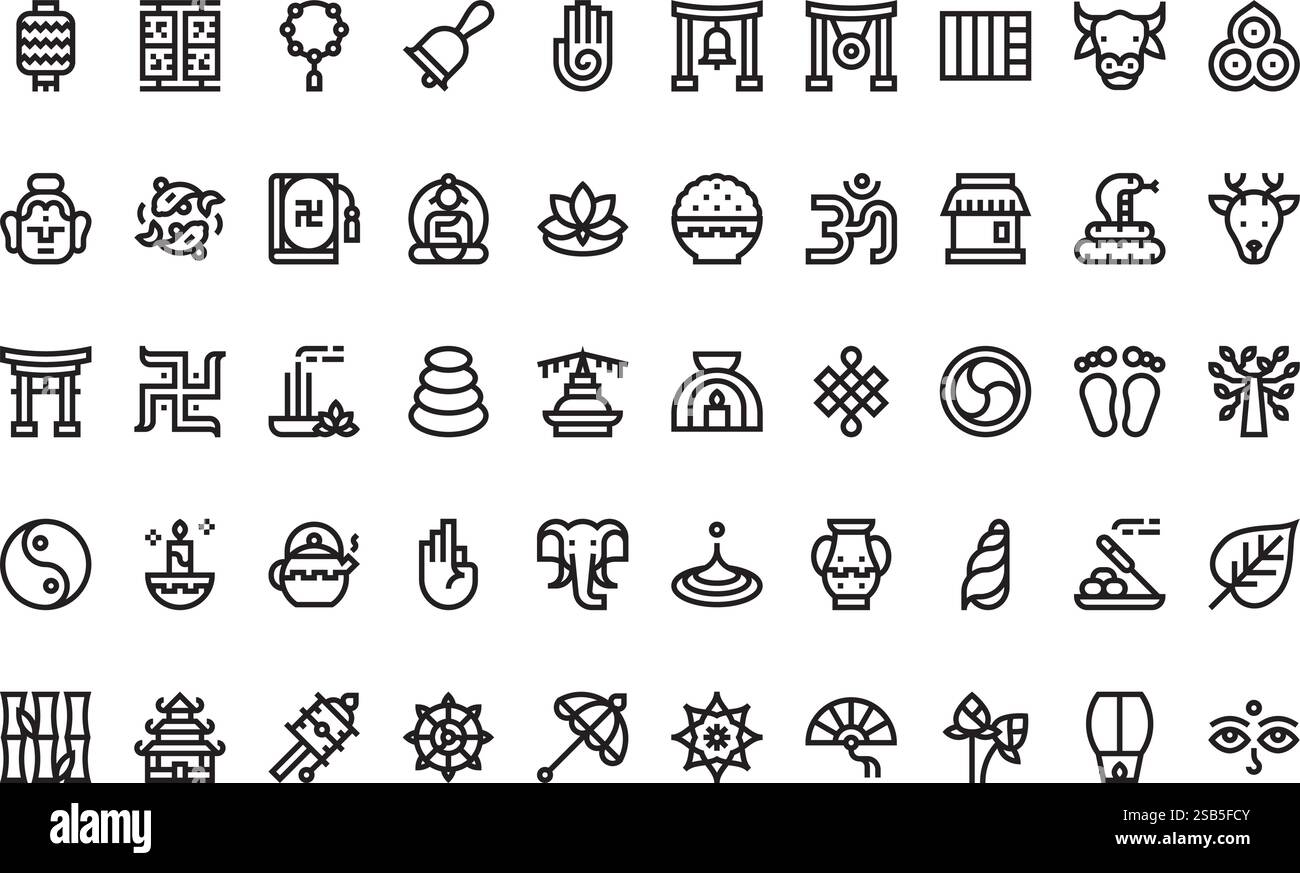 Hochwertige Sammlung von Vektorsymbolen mit editierbarer Kontur. Ideal für professionelle und kreative Projekte Stock Vektor