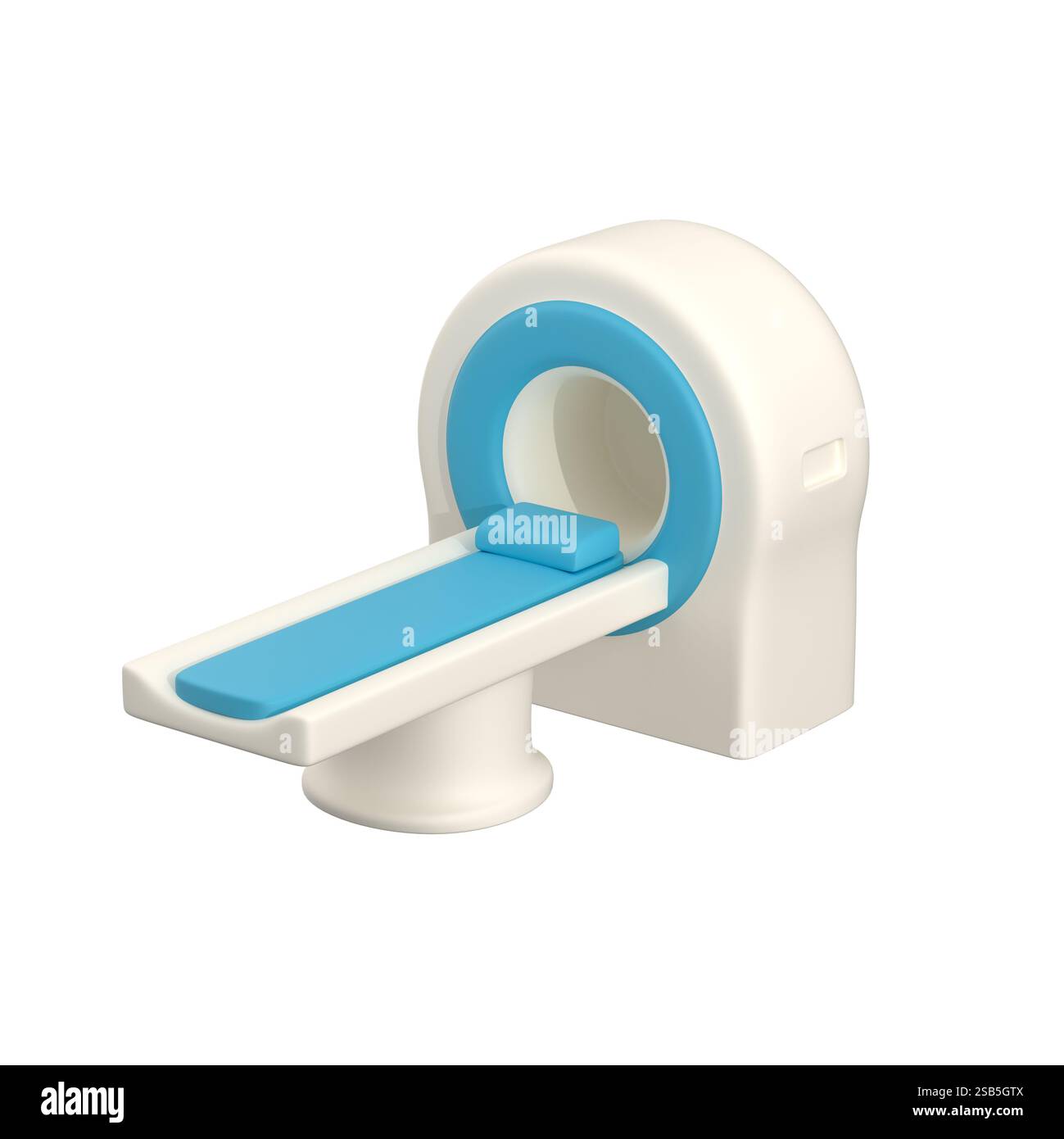 Stilisierter MRT-Scan isoliert auf weißem Hintergrund, 3D-Abbildung Stockfoto