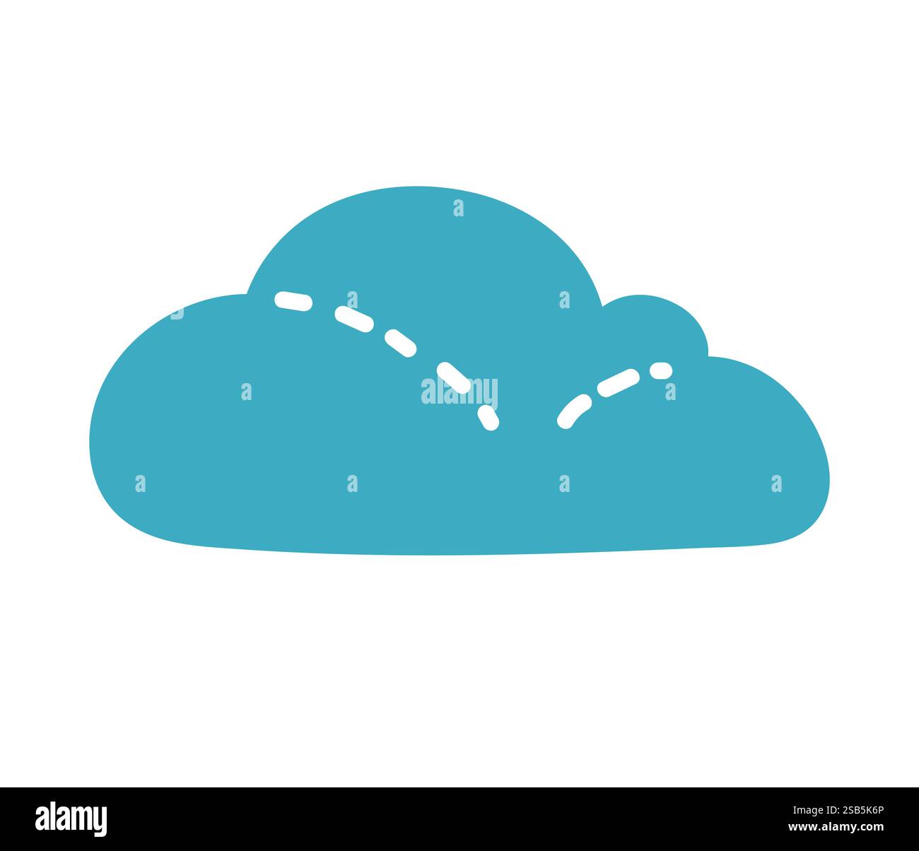 Ein vereinfachtes Vektordesign mit einer weichen blauen Wolke mit glatten, abgerundeten Formen. Ideal für den Einsatz in verschiedenen kreativen Projekten, die Ruhe und Ruhe vermitteln Stock Vektor