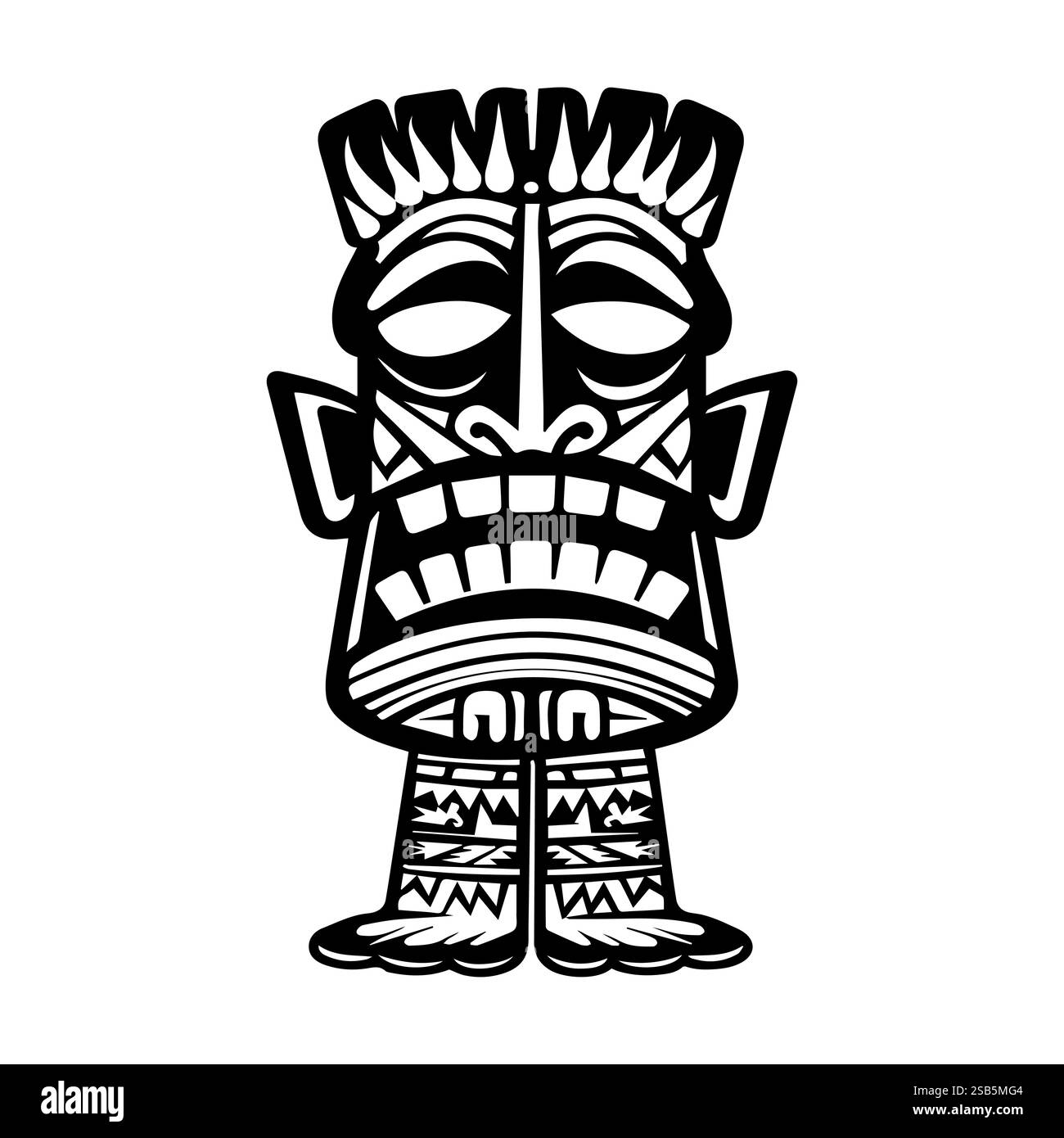 Einzigartige Stammeskunst, die eine traditionelle Figur mit komplizierten Designs und Details darstellt Stock Vektor