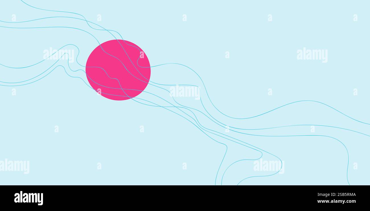 Der Pinke Ball Fliegt Durch Die Luft. Vektorabbildung Stock Vektor
