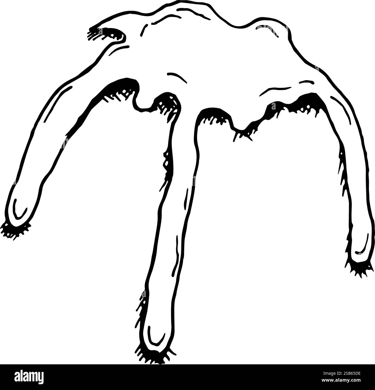 Handgezeichnete Tusche Vektor-Illustration von Tropfen von Glasur, Sahne oder Soße. Perfekt für Rezeptbücher, Bäckerei-Branding, kulinarische Designs und Cafés Stock Vektor