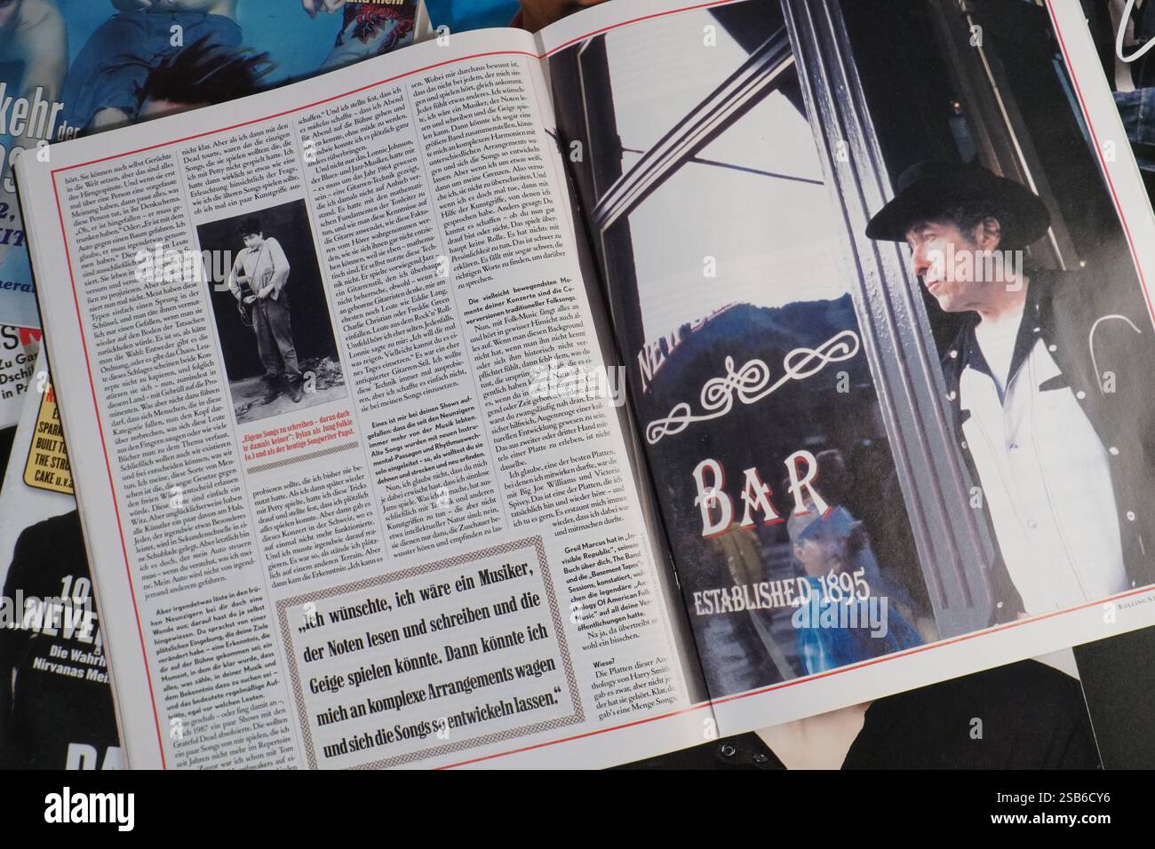 Music Magazine Covers mit Bob Dylan und verschiedenen Künstlern Stockfoto