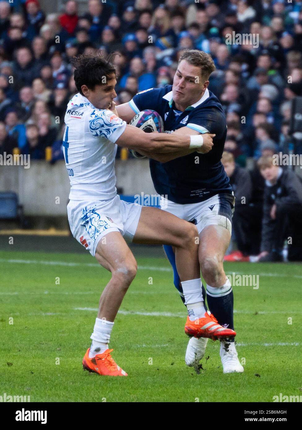 11. Duhan van der Merwe wird beim 6 Nations Rugby Match Schottland gegen Australien, Edinburgh, Schottland, 1. Februar 2025, Credit: Samuel Wardle/Alamy Live News Stockfoto