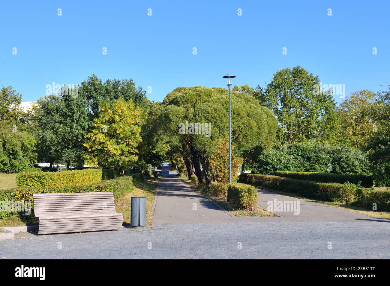 Stadtpark im frühen Herbst in Moskau in Russland Stockfoto
