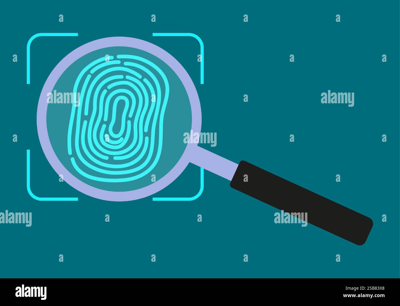 Fingerprint Scan-Illustration ist fokussiert Stock Vektor