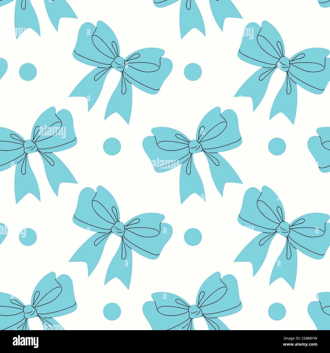 Ein nahtloses Muster aus blauen Schleifen Stock Vektor