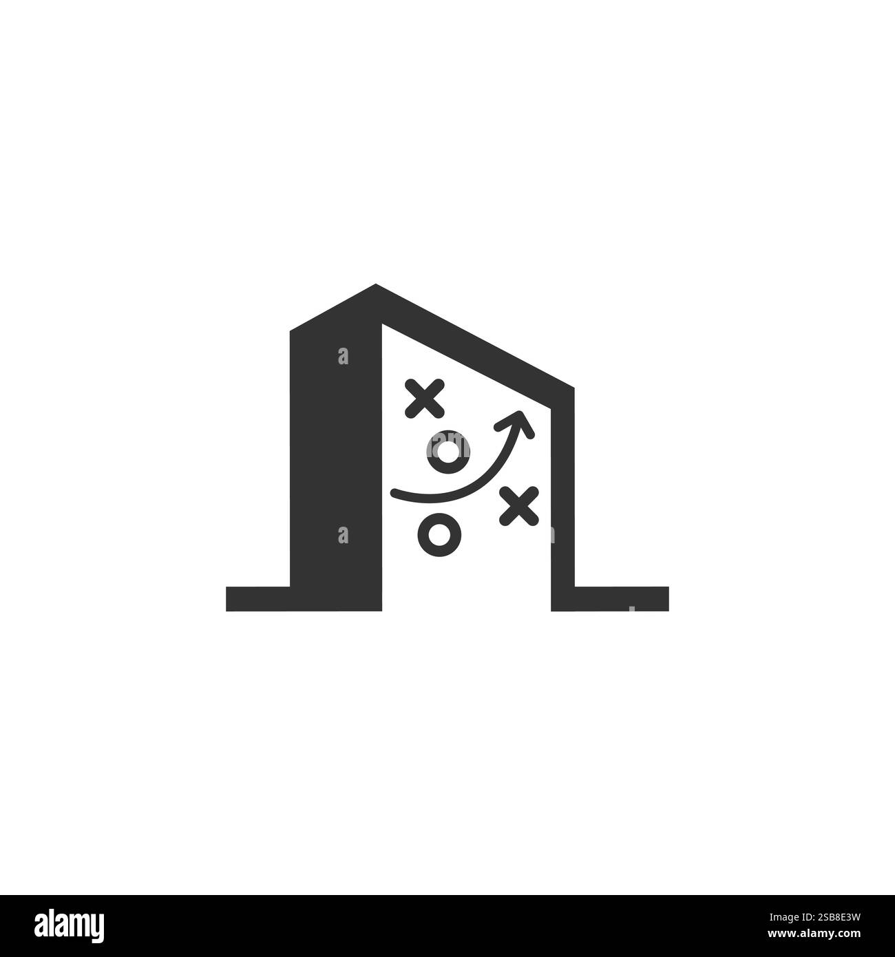 Taktisches Symbol für Plan, Erfolgsstrategie für Zielziel, Schrittplanung, dünnes Liniensymbol auf weißem Hintergrund - bearbeitbare Strichvektorillustration Stock Vektor