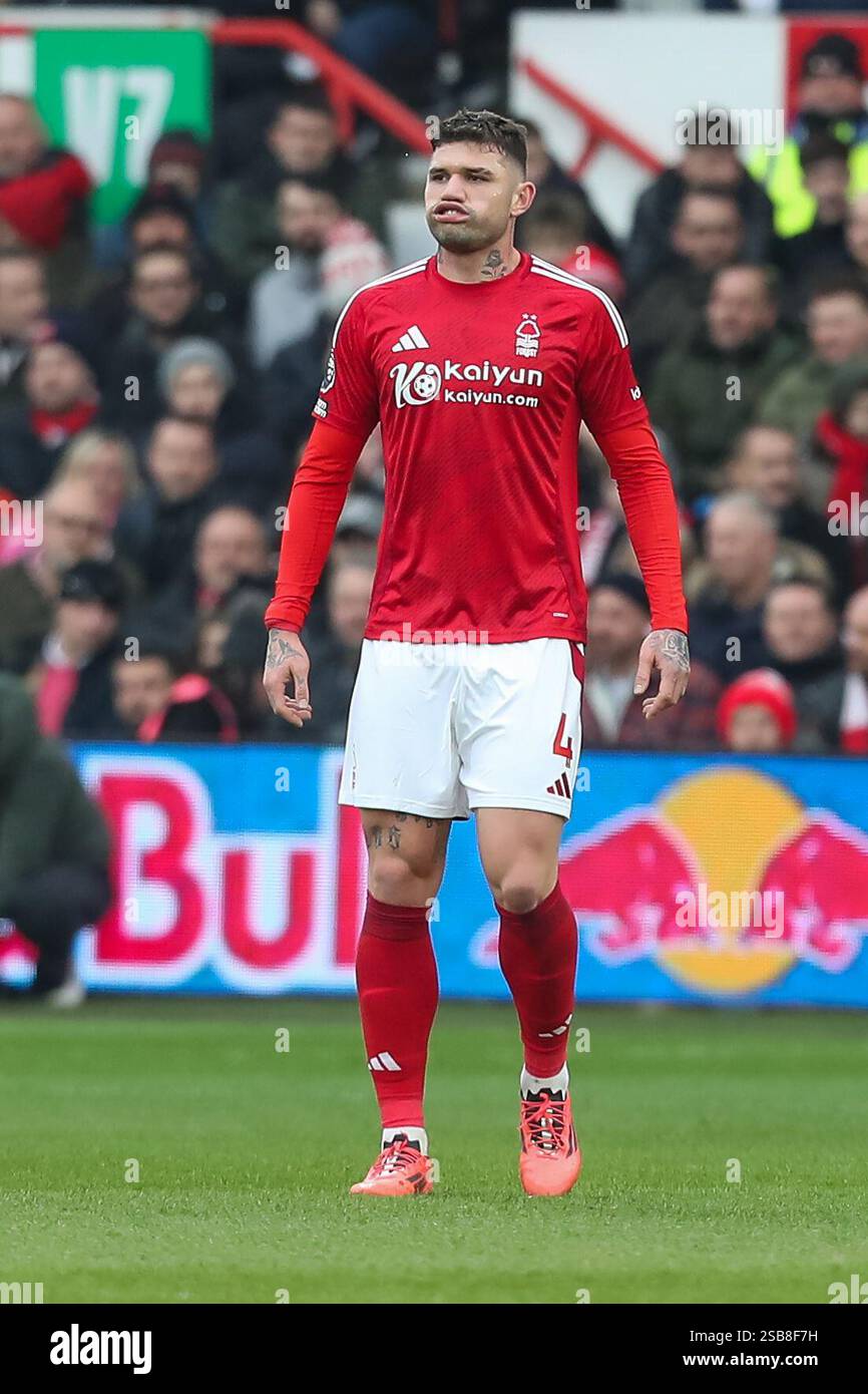 Nottingham, Großbritannien. Februar 2025. Nottingham Forest Defender Morato (4) während des Spiels Nottingham Forest FC gegen Brighton & Hove Albion FC English Premier League im City Ground, Nottingham, England, Vereinigtes Königreich am 1. Februar 2025 Credit: Lee Keuneke/Every Second Media Credit: Every Second Media/Alamy Live News Stockfoto