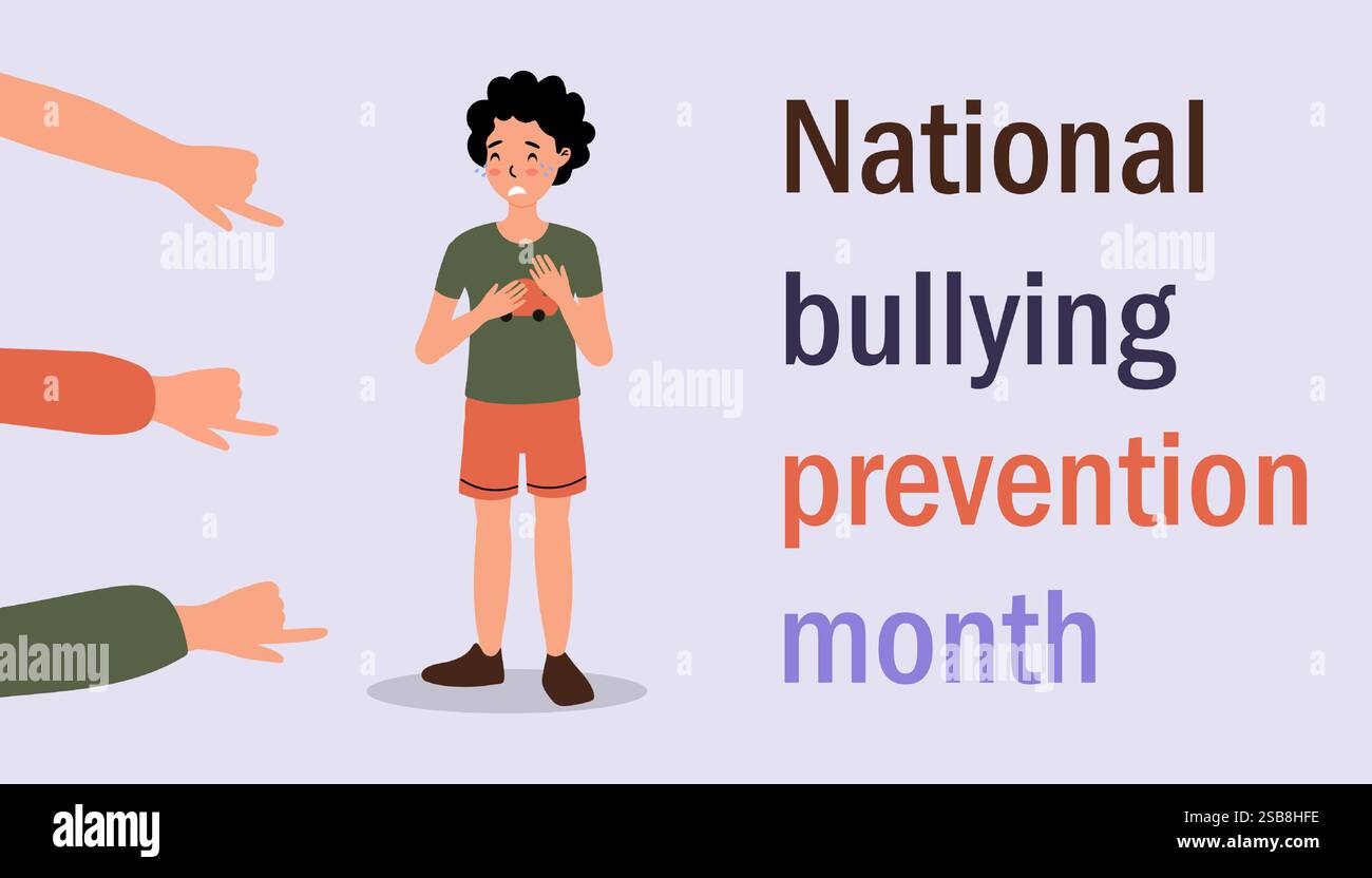 Der nationale Monat zur Verhinderung von Mobbing fördert Unterstützung und Sensibilisierung durch Engagement in der Gemeinschaft Stock Vektor