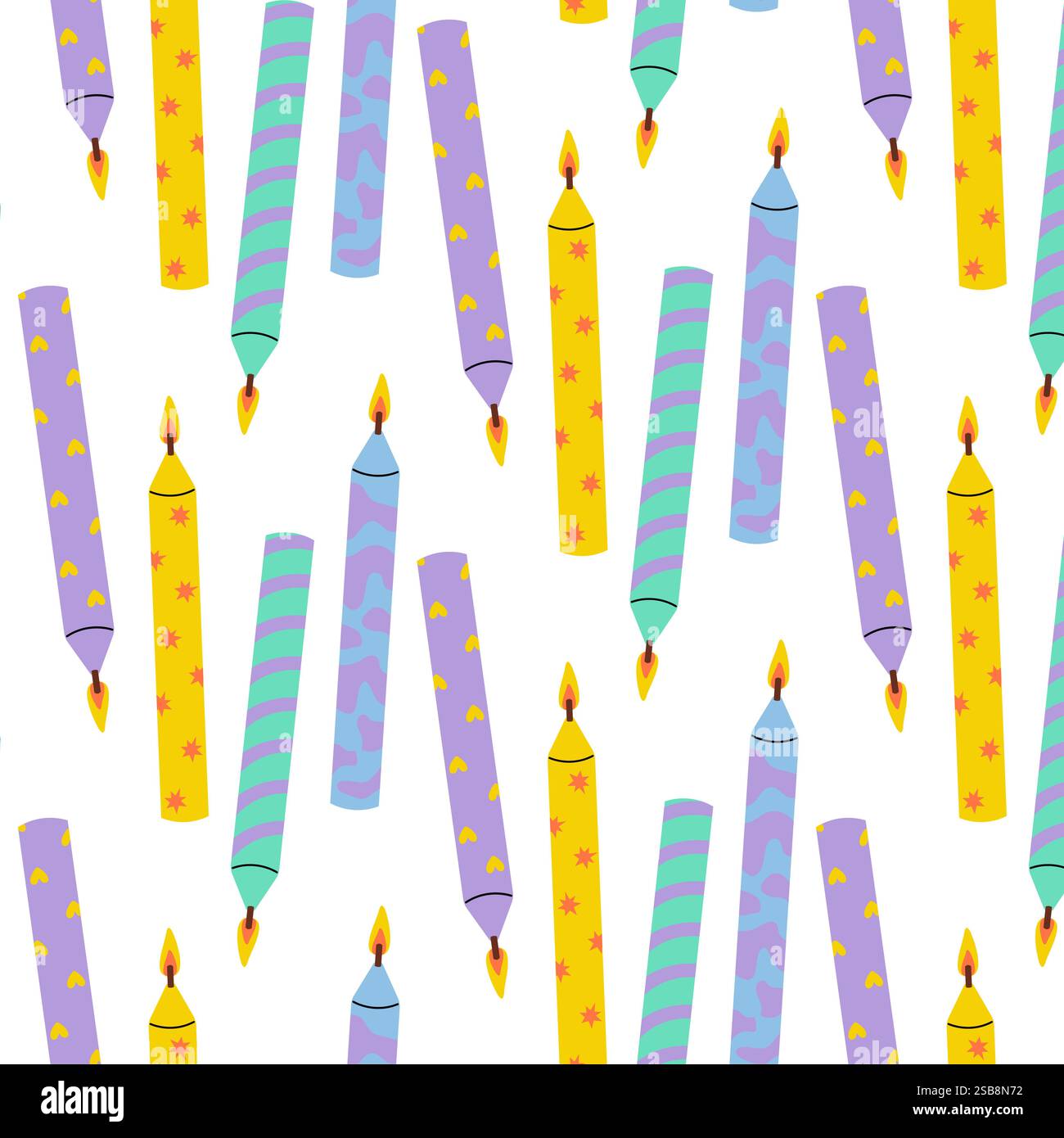 Farbenfrohe dekorative Kerzen sorgen für eine festliche Atmosphäre Stock Vektor