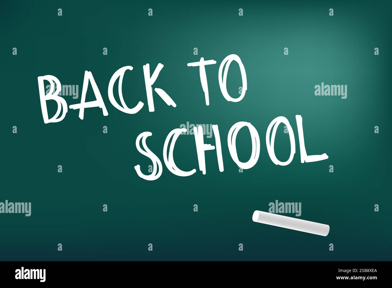 Zurück zur Schule mit Kreide, Tafel. Stock Vektor