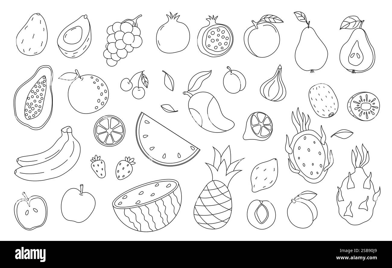 Eine Auswahl von handgezeichnetem Gemüse auf weißem Hintergrund zur künstlerischen Inspiration Stock Vektor