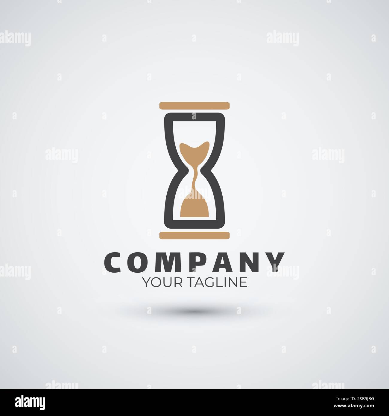 Einfache Vorlage mit Sandzeituhr-Logo Stock Vektor