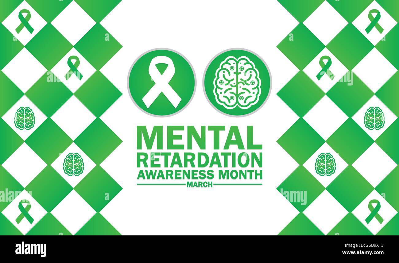 Bewusstseinsmonat Für Geistige Retardierung. März. Vektorabbildung. Design für Banner, Poster oder Druck. Stock Vektor