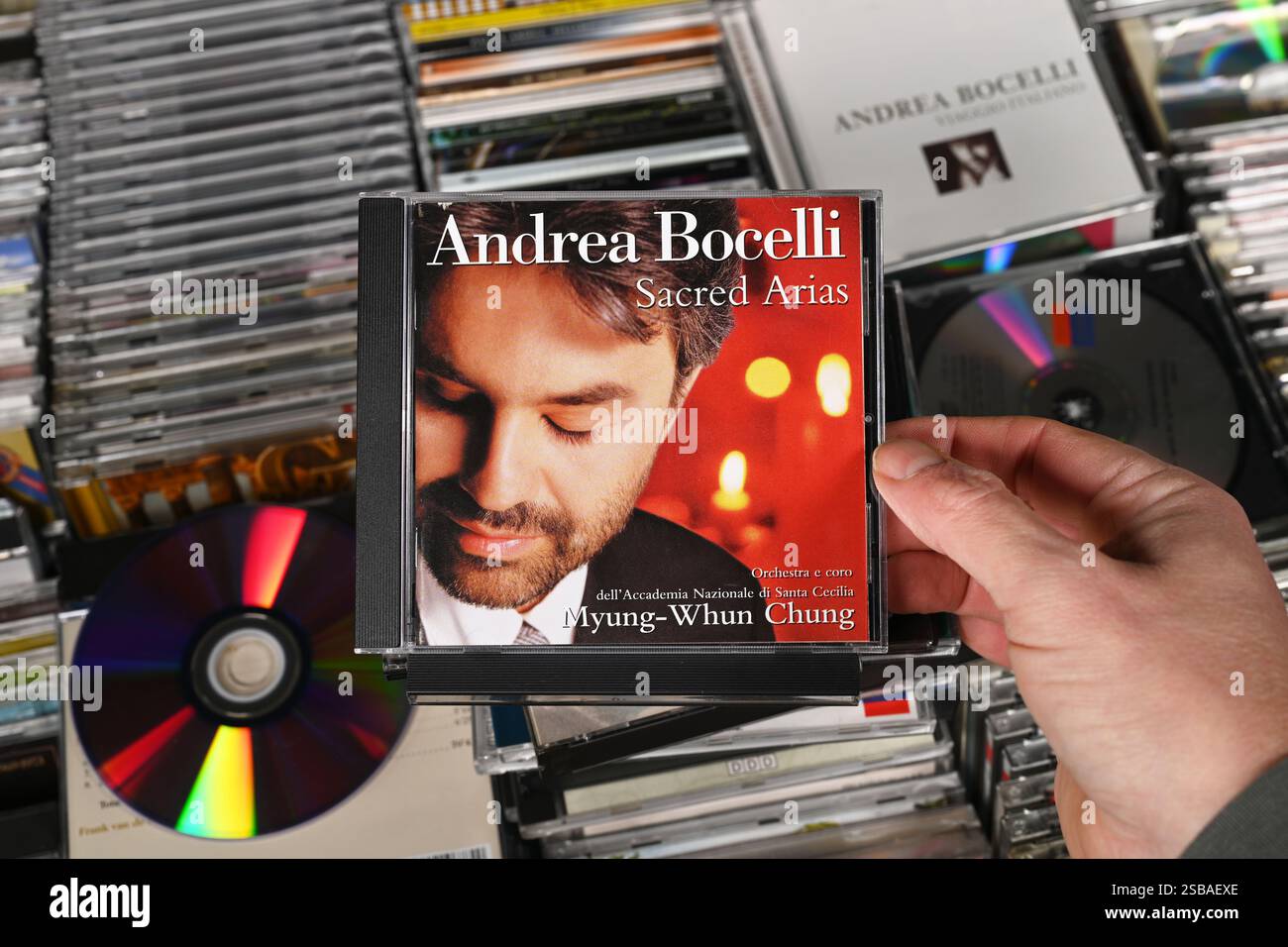 CD-Album: Andrea Bocelli - Sacred Arias Stockfoto