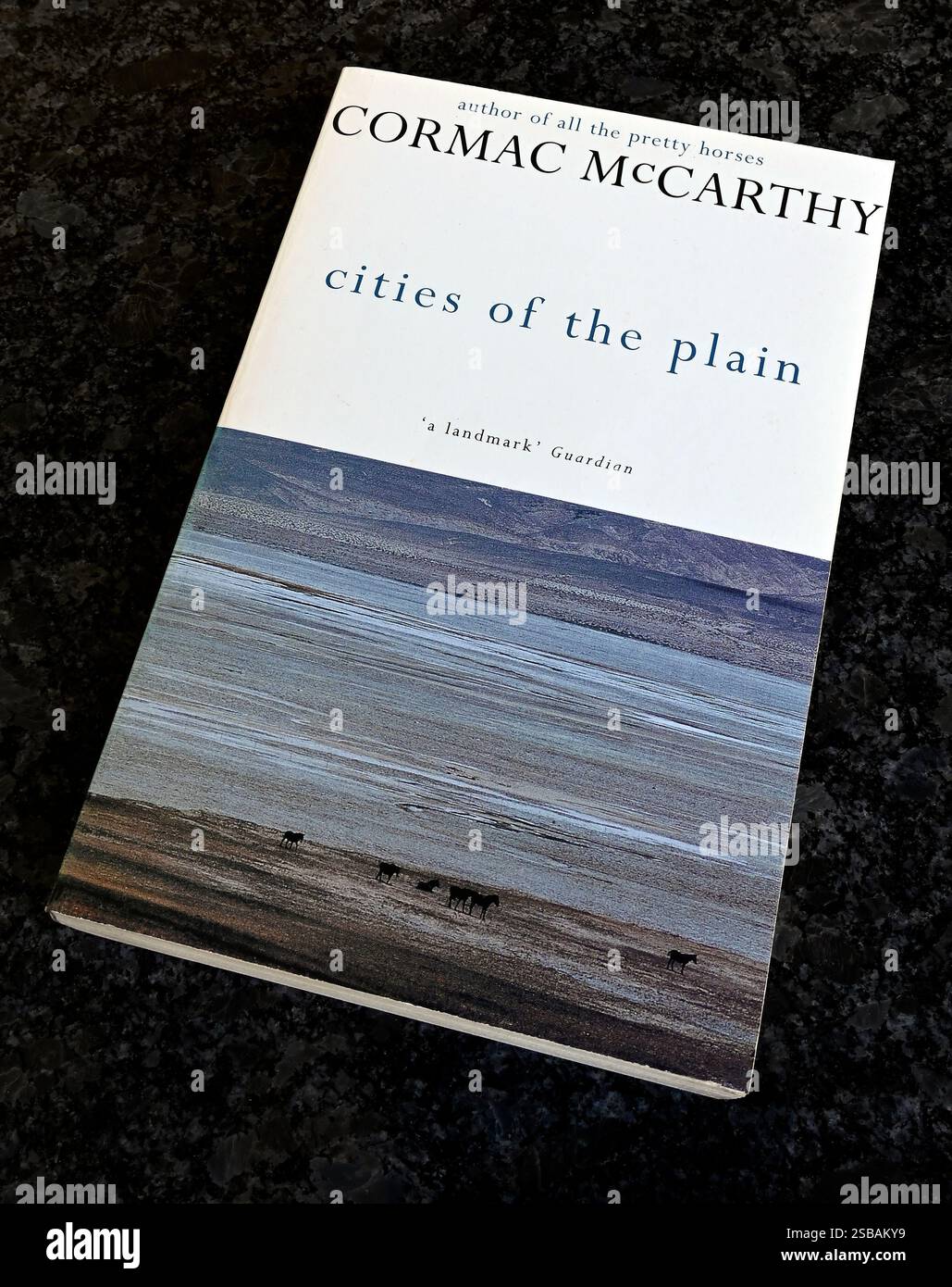 Bucheinband. "Cities of the Plain" von Cormac McCarthy. Stockfoto
