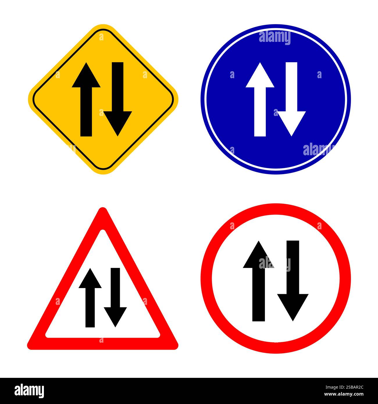 Hinweisschild für den Verkehr vor uns. Vektorabbildung. Stock Vektor
