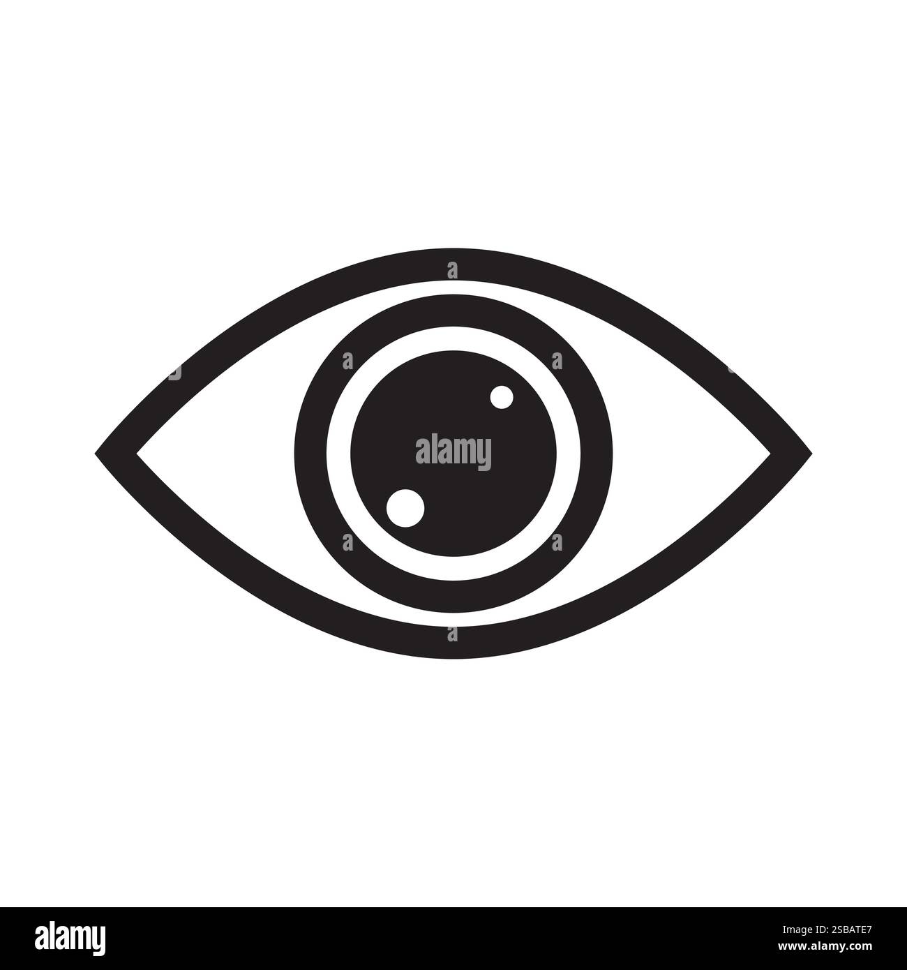 Form des Augensymbols. Bilddarstellung des Vision-Symbols. Minimaler Konturvektor. Beobachtung des Uhrenkonzepts. Stock Vektor