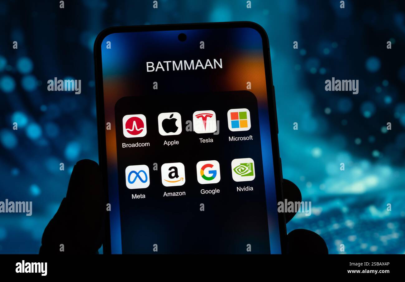 BigTech – die größten Unternehmen in der Informationstechnologie namens Batmmaan Stockfoto