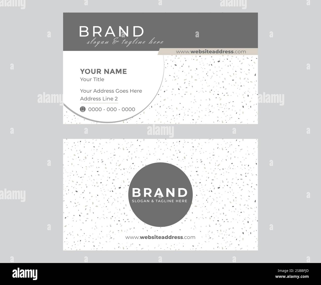 Terrazzo Helles Elegantes Minimalistisches Visitenkartendesign Stock Vektor